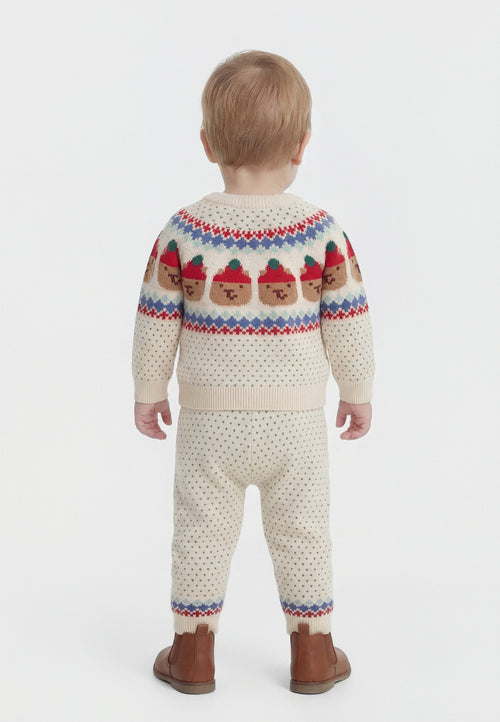 BABY BEAR FAIR ISLE SWEATER OUTFIT SET - Jumper - beige