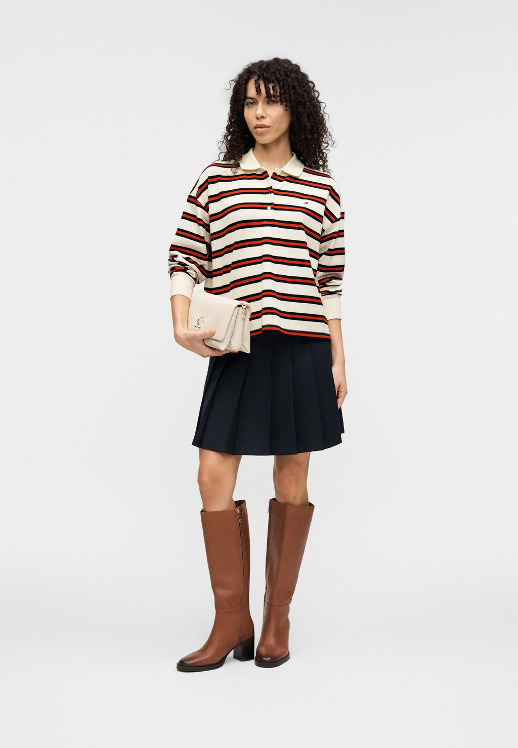 1985 RELAXED FIT STRIPE LONG SLEEVE POLO SHIRT - Long sleeved top - fireworks