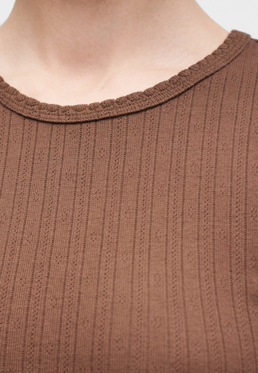 POINTELLE CREW - Basic T-shirt - amber wood