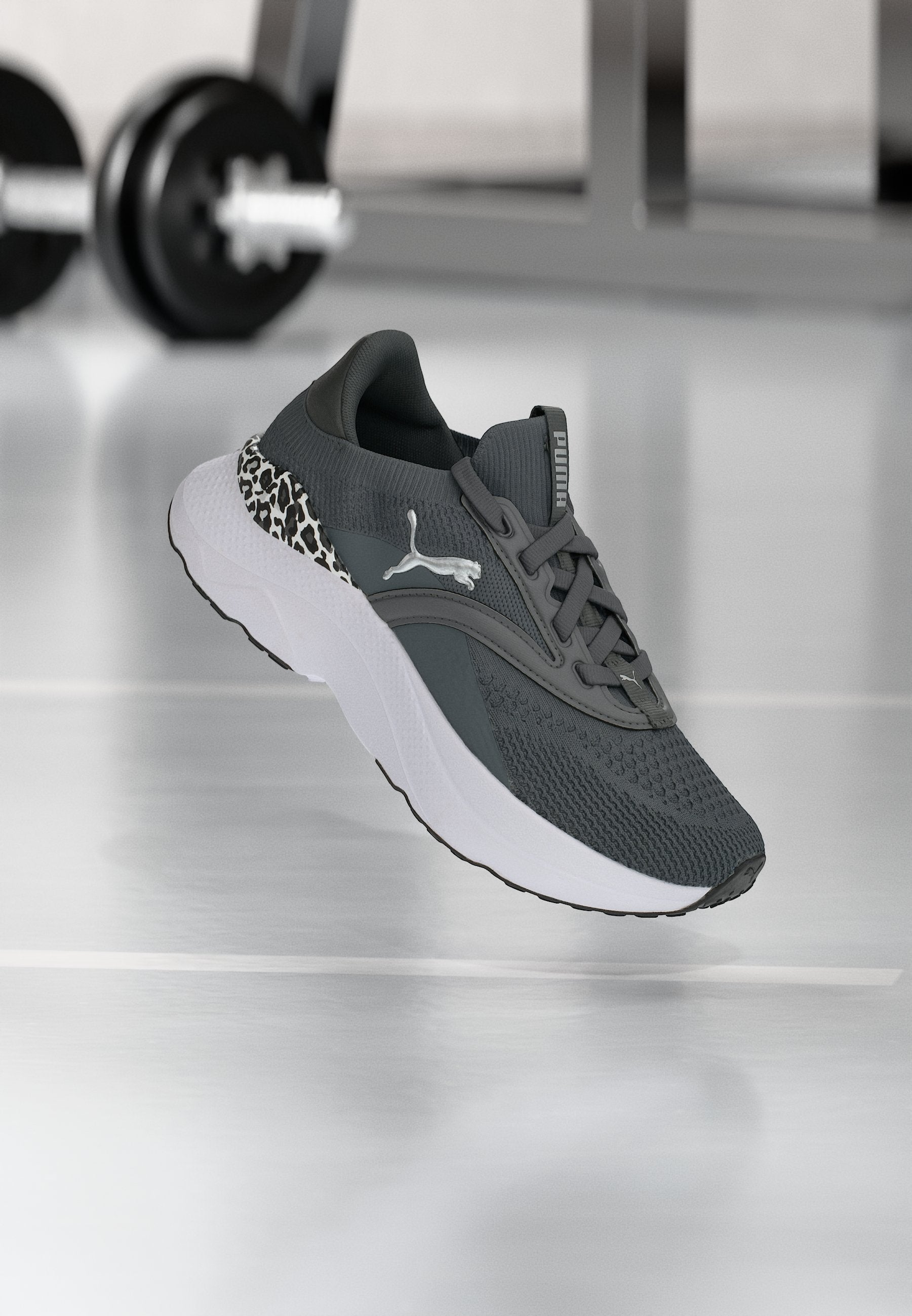 SOFTRIDE MAYVE ANIMAL - Road running shoes - cool dark gray/black/silver-coloured