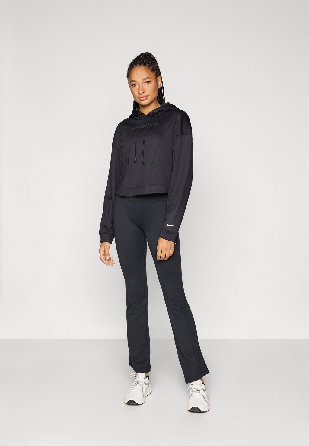 HOODIE - Fleece jumper - black/white