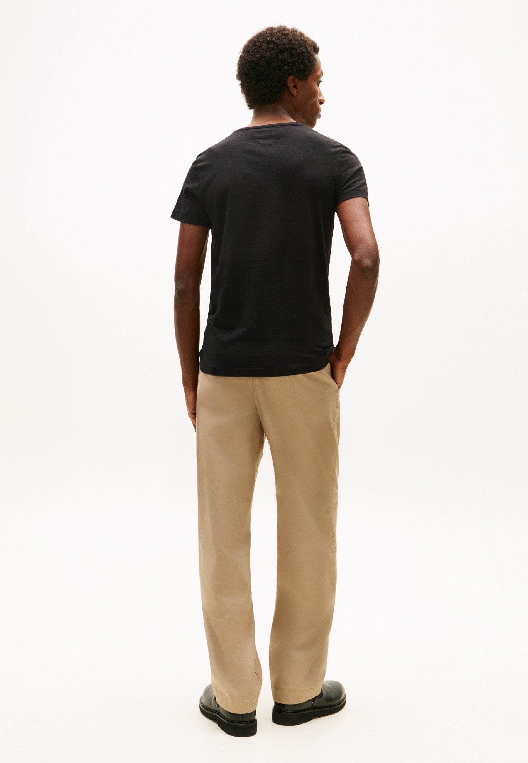 CORE STRETCH SLIM NECK TEE - Basic T-shirt - black