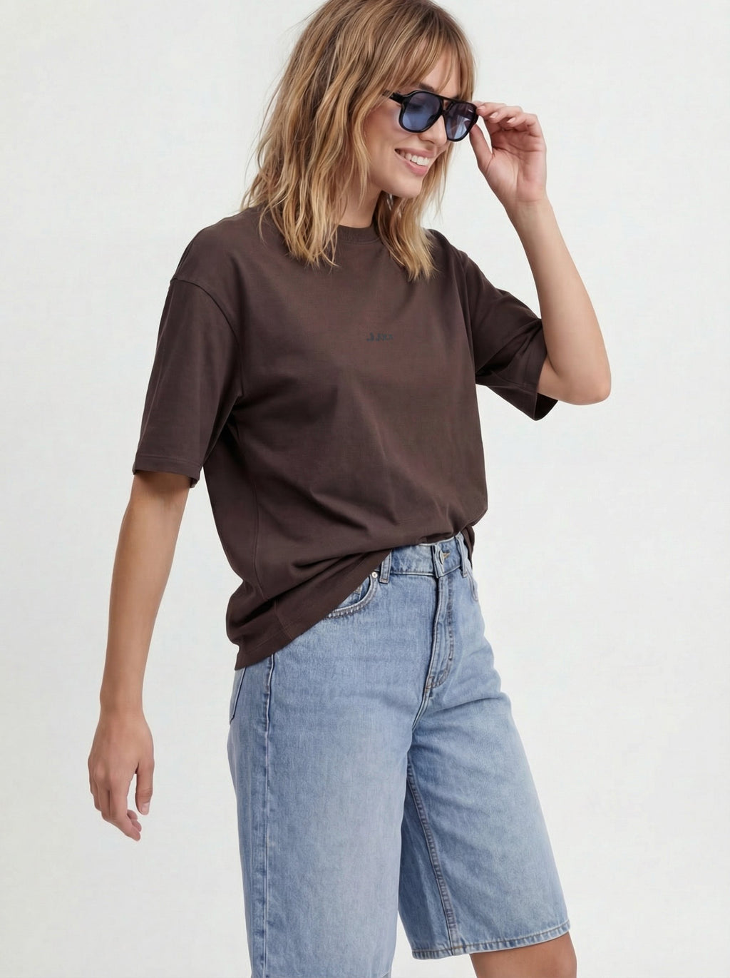 JXANDREA LOOSE TEE - T-shirt basique - seal brown
