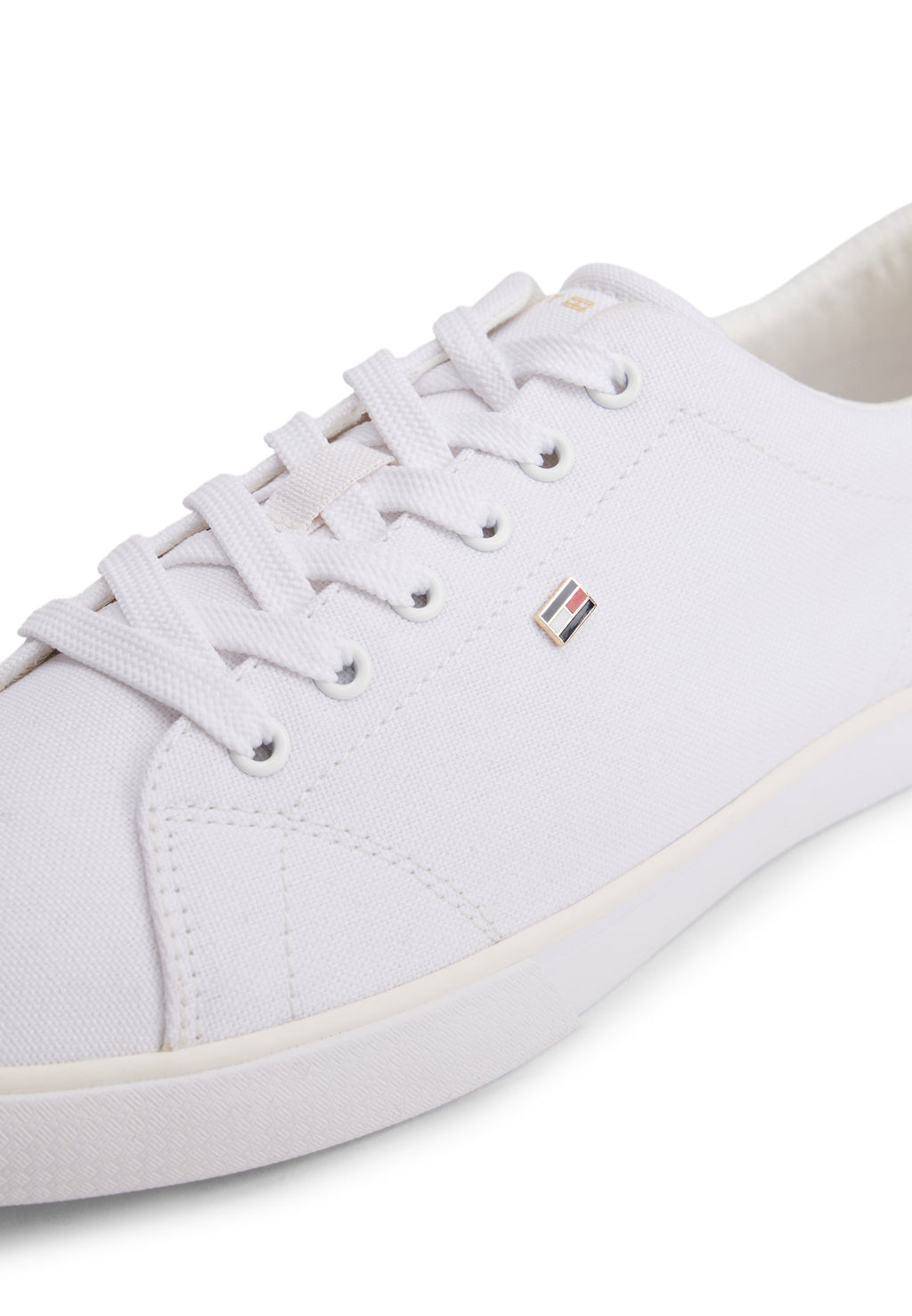 LOW PROFILE CANVAS LACE-UP TRAINERS - Trainers - white