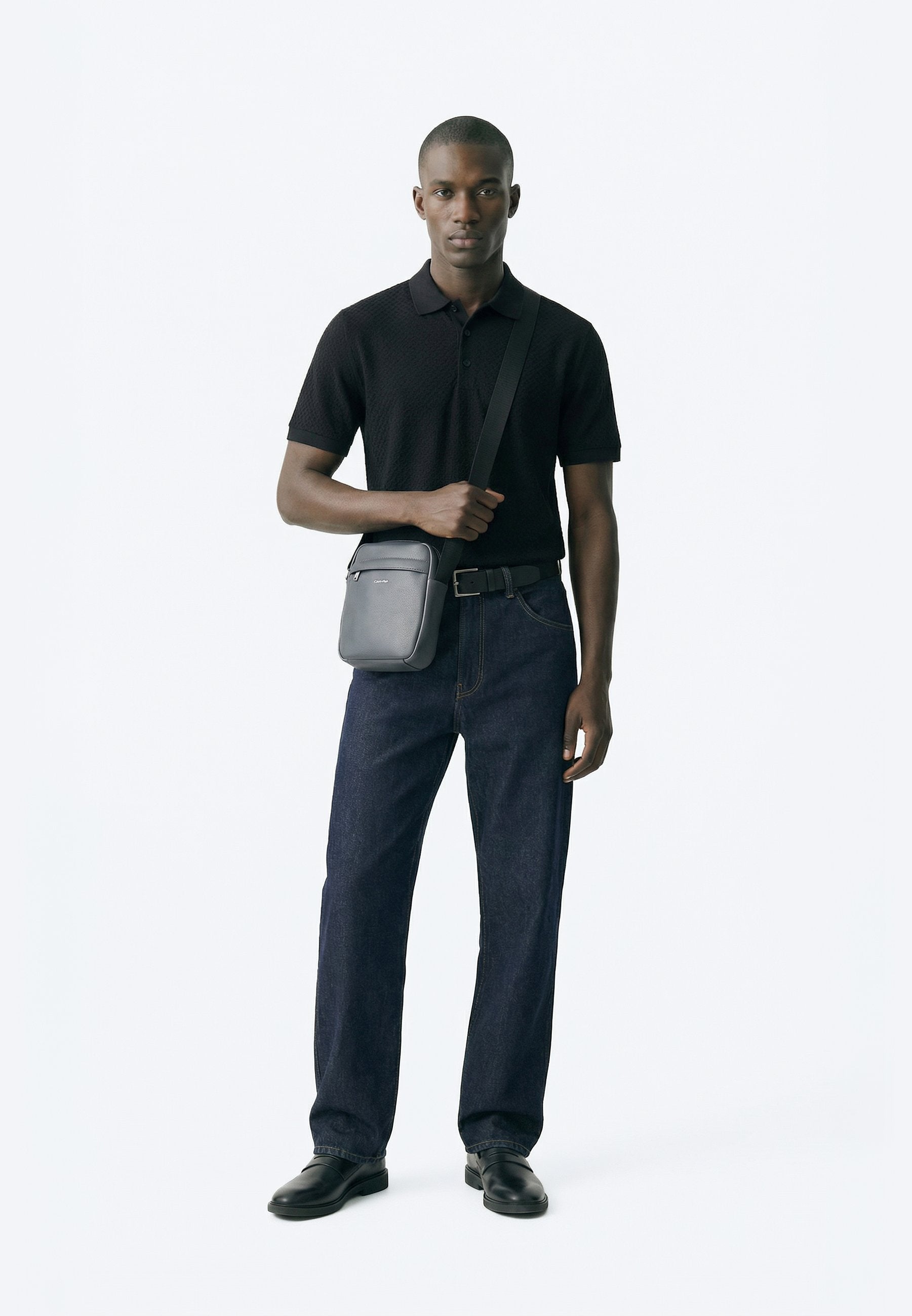 RAISED REPORTER - Cross body bag - iron gate