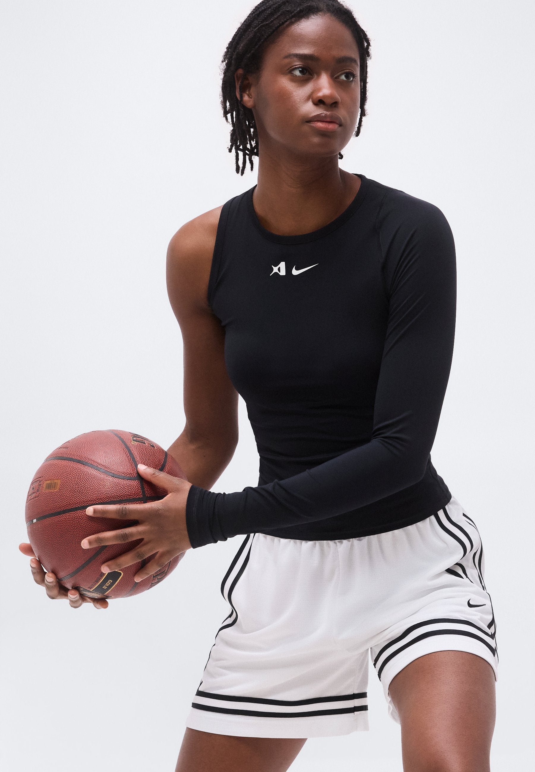 A'JA A'SYMMETRIC - Long sleeved top - black/white