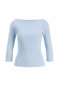 JXFIFI STR 3/4 BOATNECK TOP JRS NOOS - بلوزة بأكمام طويلة - سماء