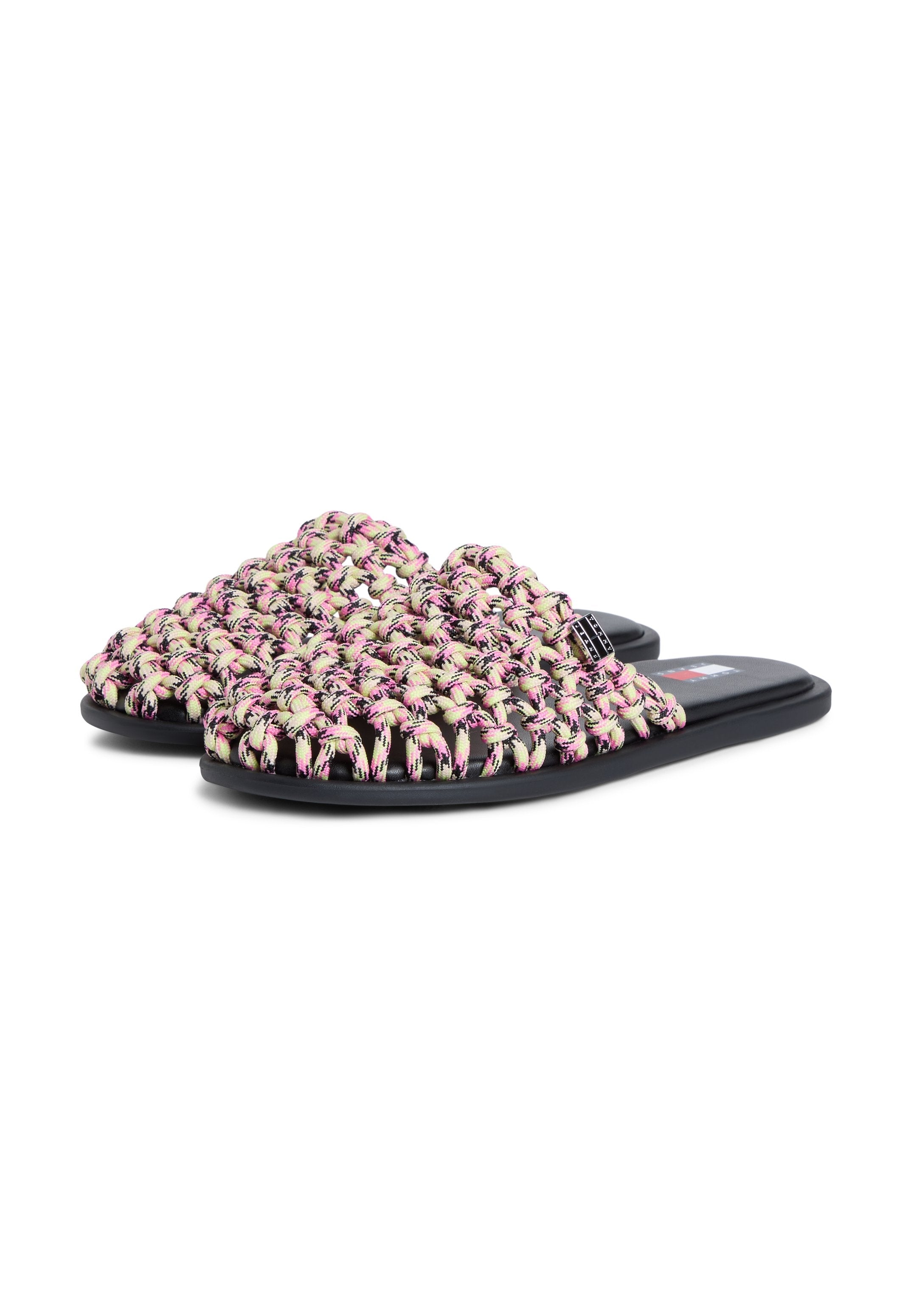WOVEN ROPE MULES - Sandals - lime essence/synthetic blush