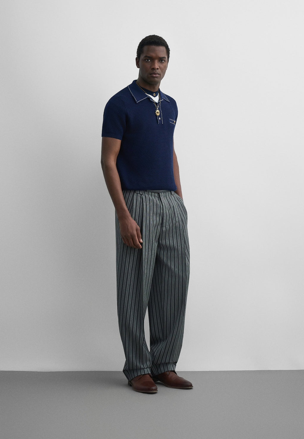 SWEATER TRATTEGGI - Polo shirt - navy