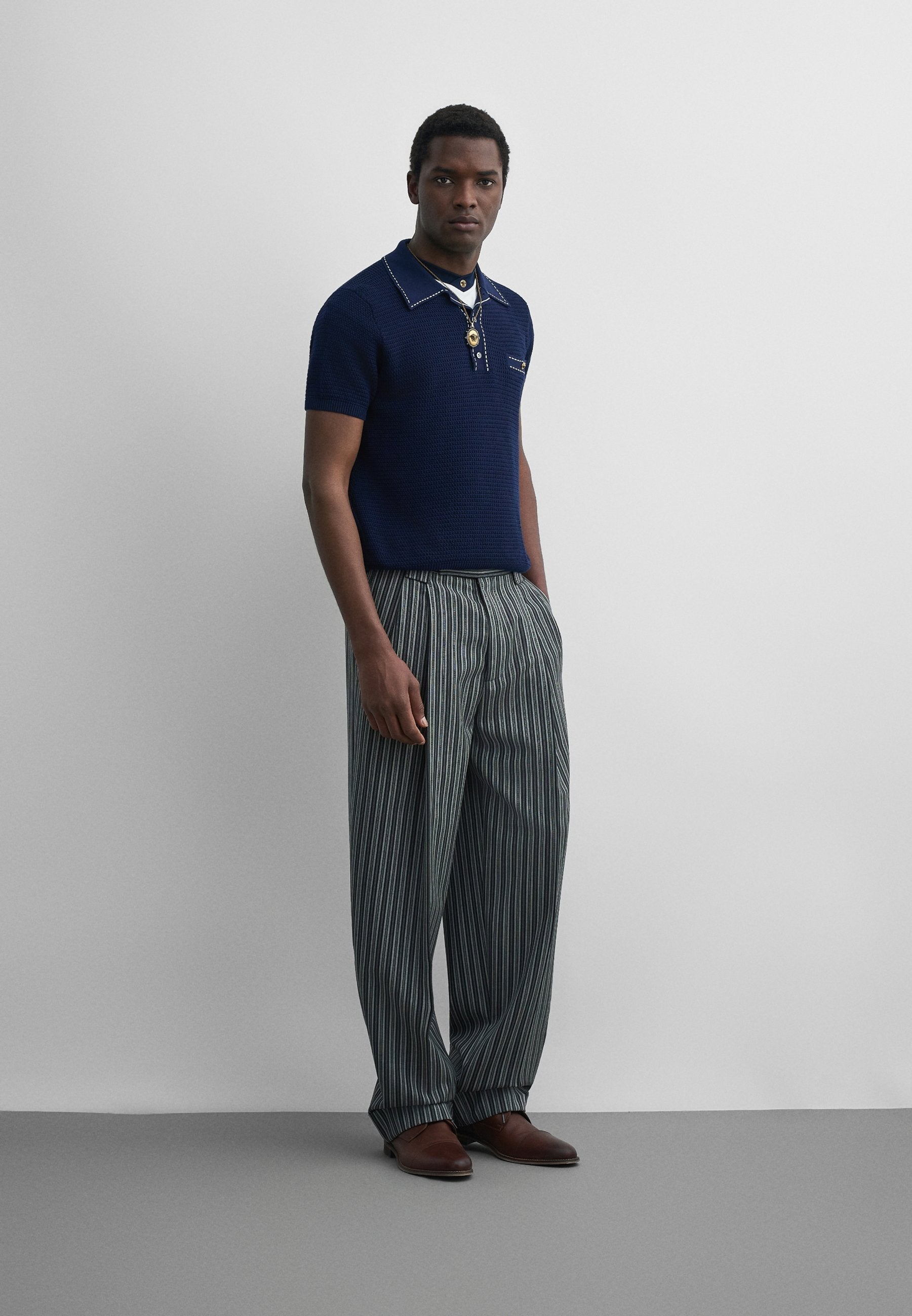 SWEATER TRATTEGGI - Polo shirt - navy