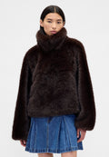 GAP SANDY LIANG VEGAN FUR HALF-ZIP PULLOVER - Fleece jumper - terra brown