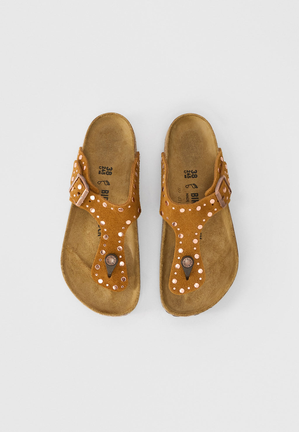 GIZEH RIVET LEVE MINKN REGULAR - T-bar sandals - mink