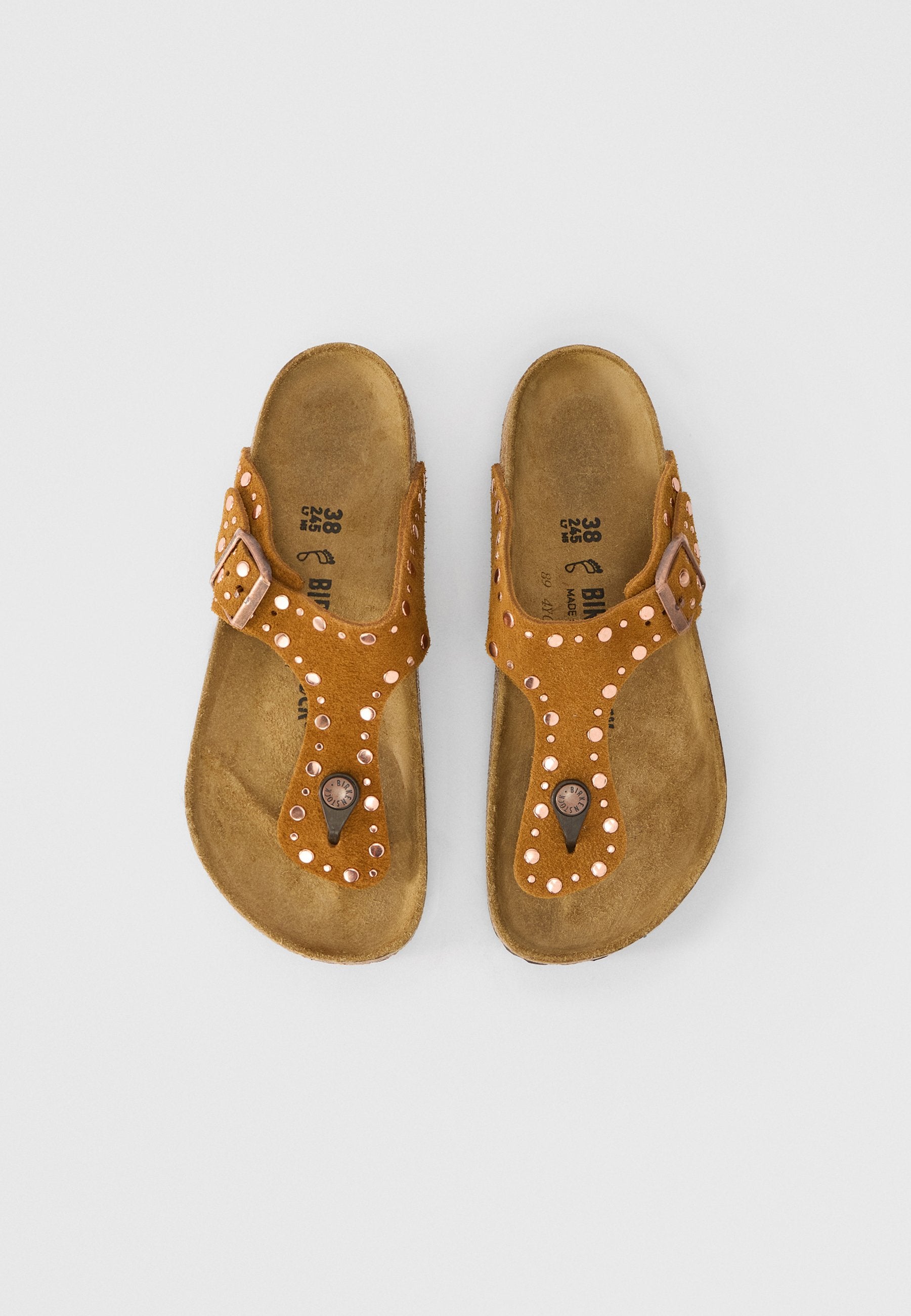 GIZEH RIVET LEVE MINKN REGULAR - T-bar sandals - mink