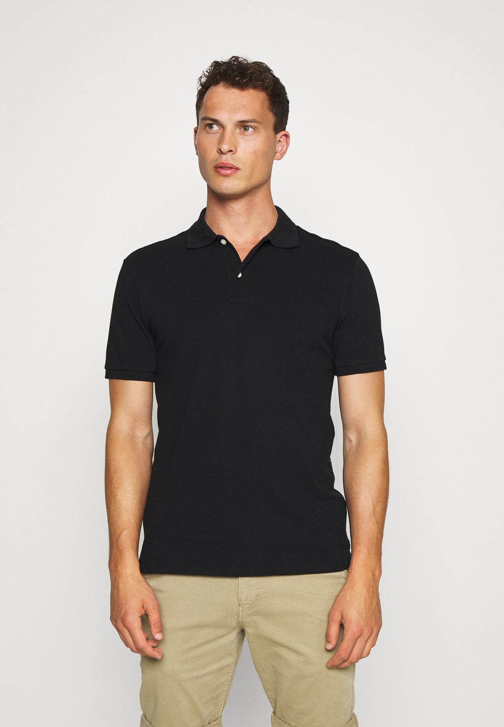 STRETCH SOLID - Polo shirt - true black