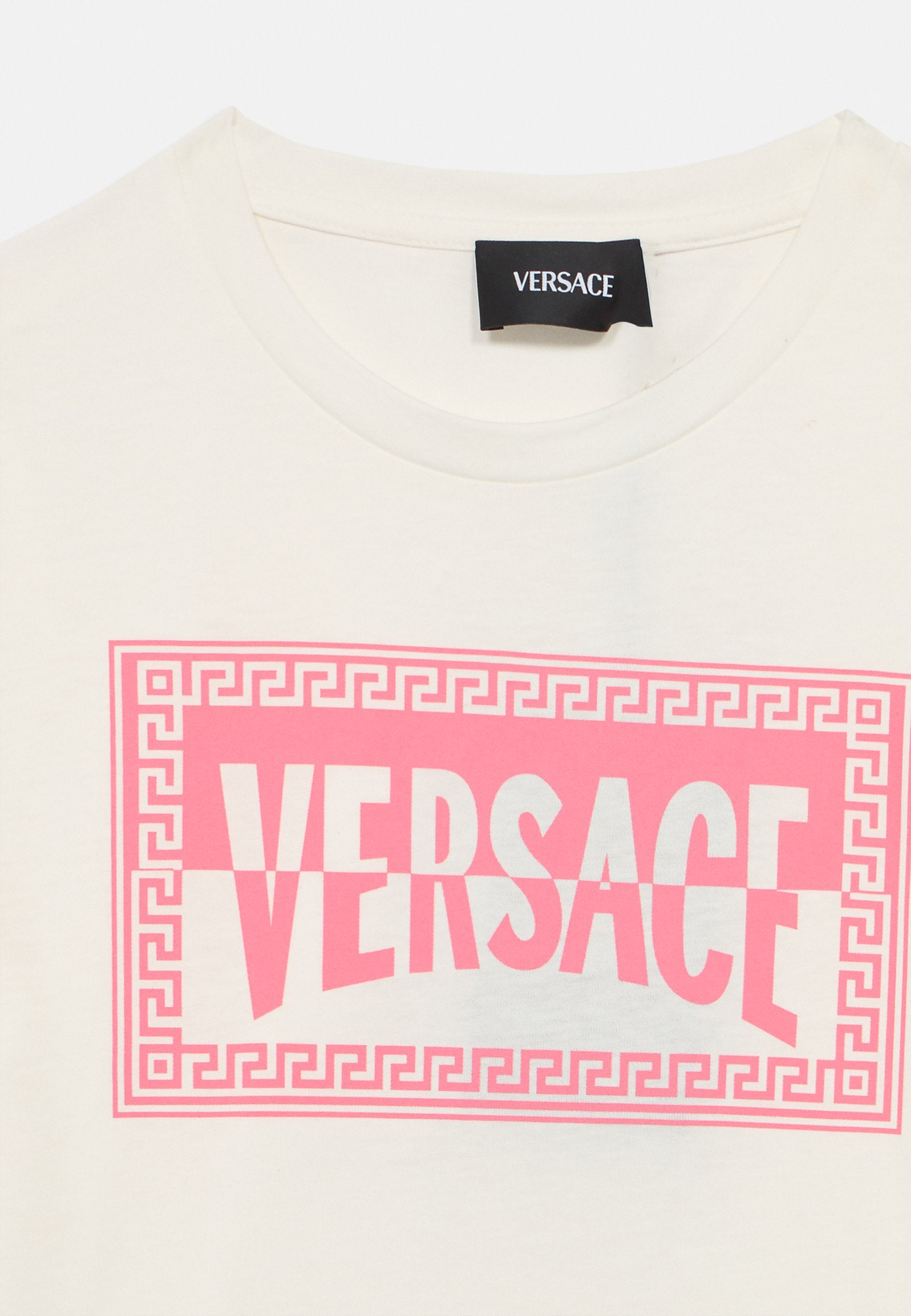 CONTRAST LOGO UNISEX - Print T-shirt - bianco/rosa