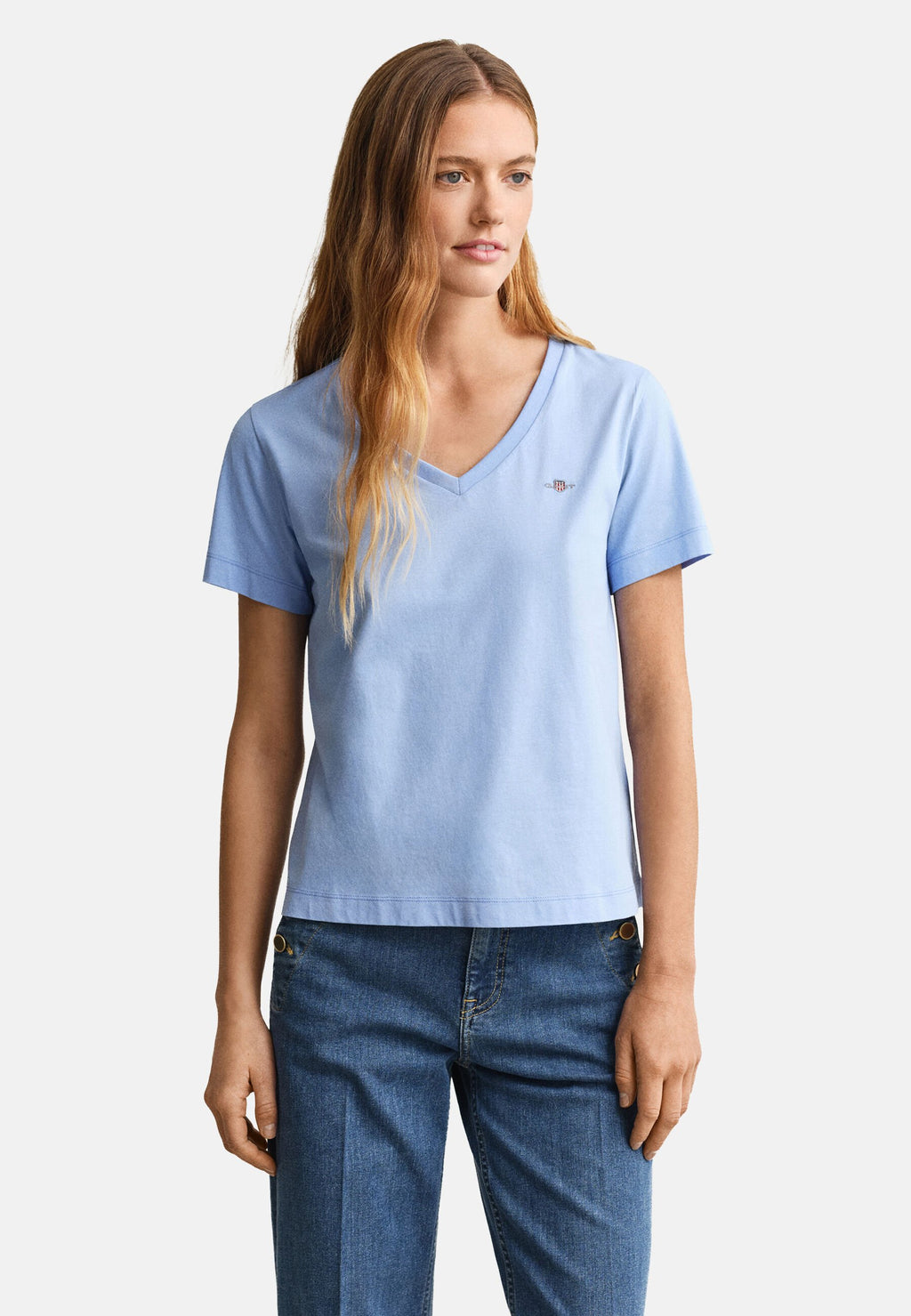 SHIELD V NECK - Basic T-shirt - palace blue
