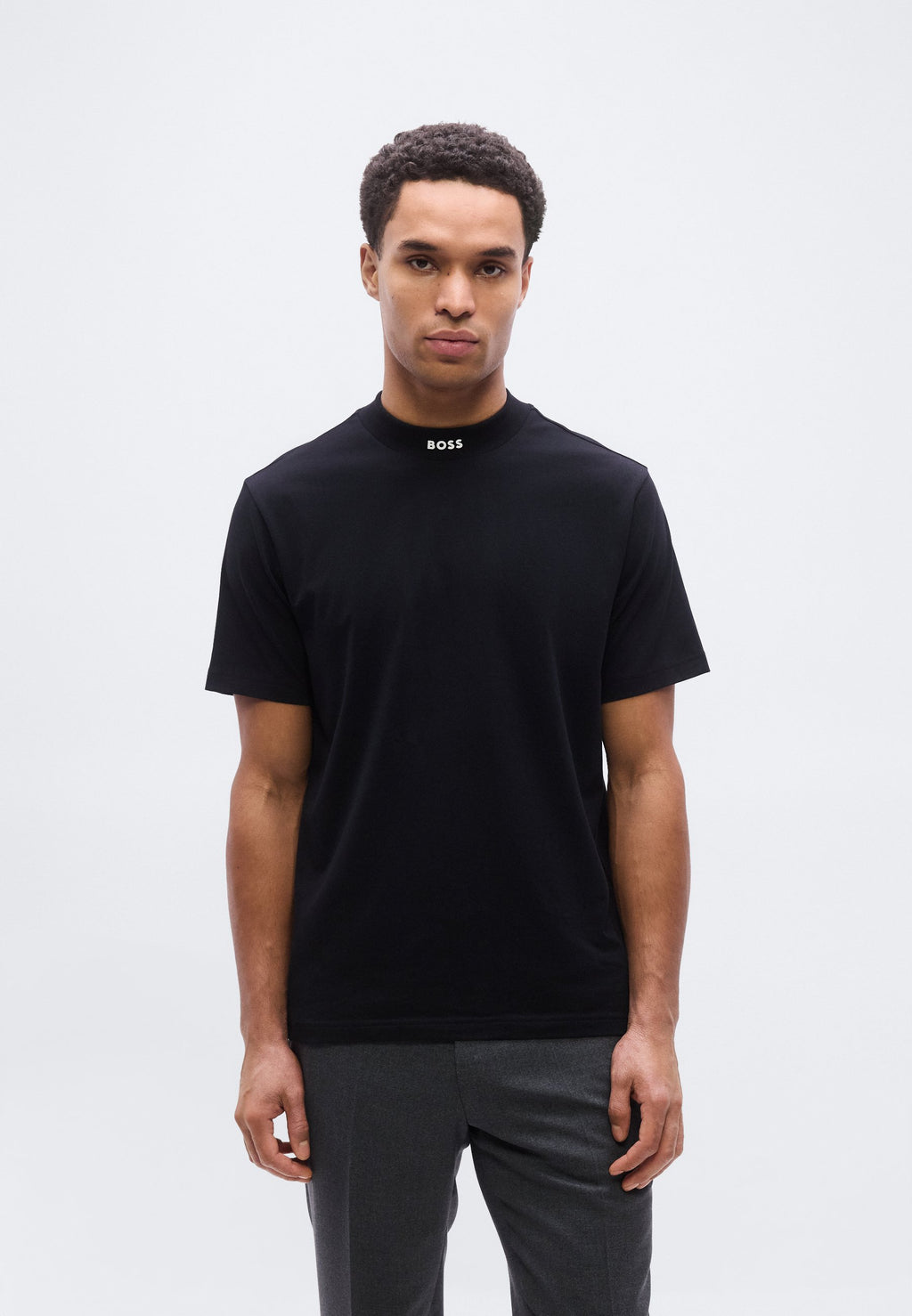 TEE COLLAR - Basic T-shirt - black