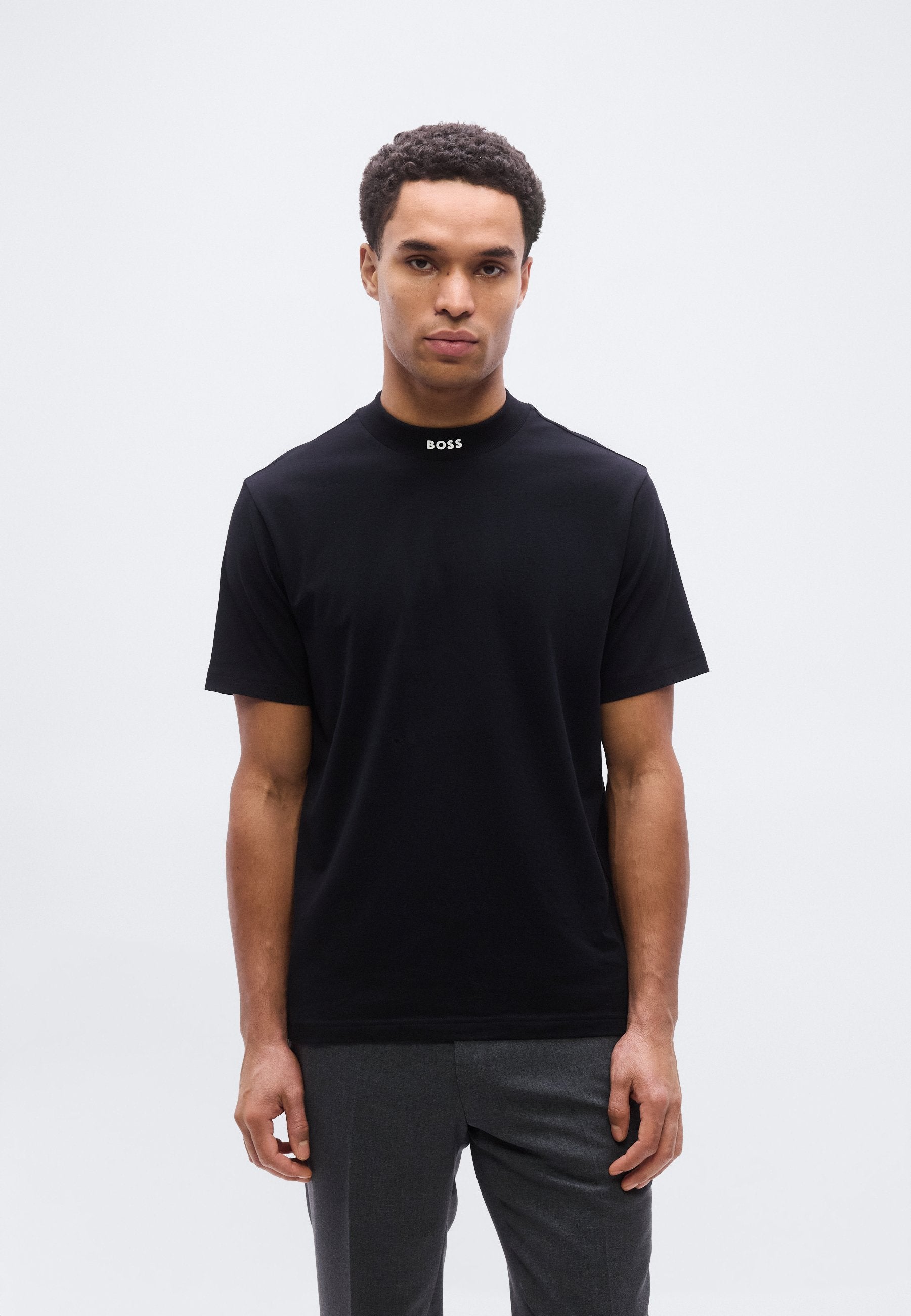 TEE COLLAR - Basic T-shirt - black
