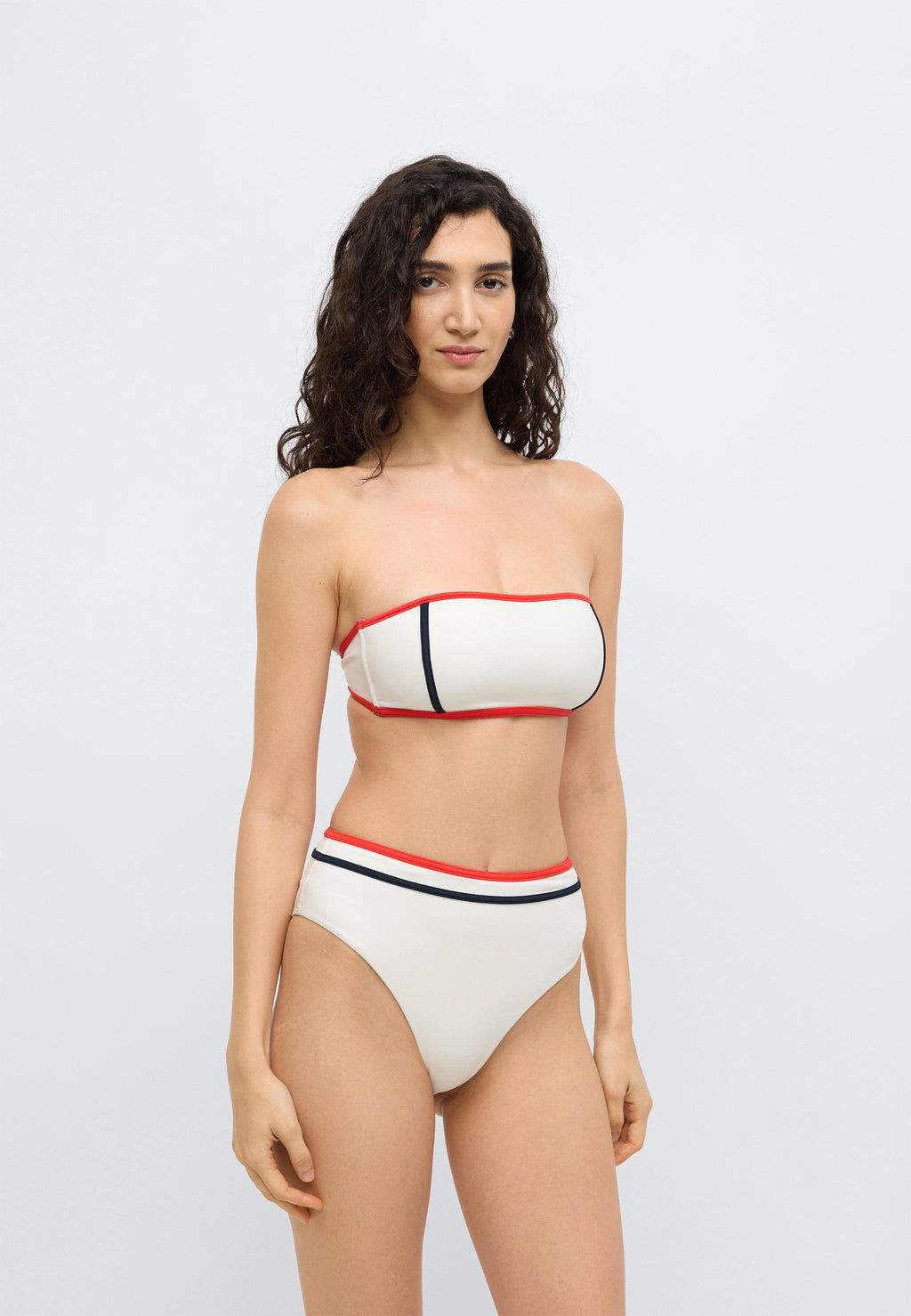 HAUT DE MAILLOT BANDEAU CLASSIQUE SIGNATURE - Haut de maillot - écru