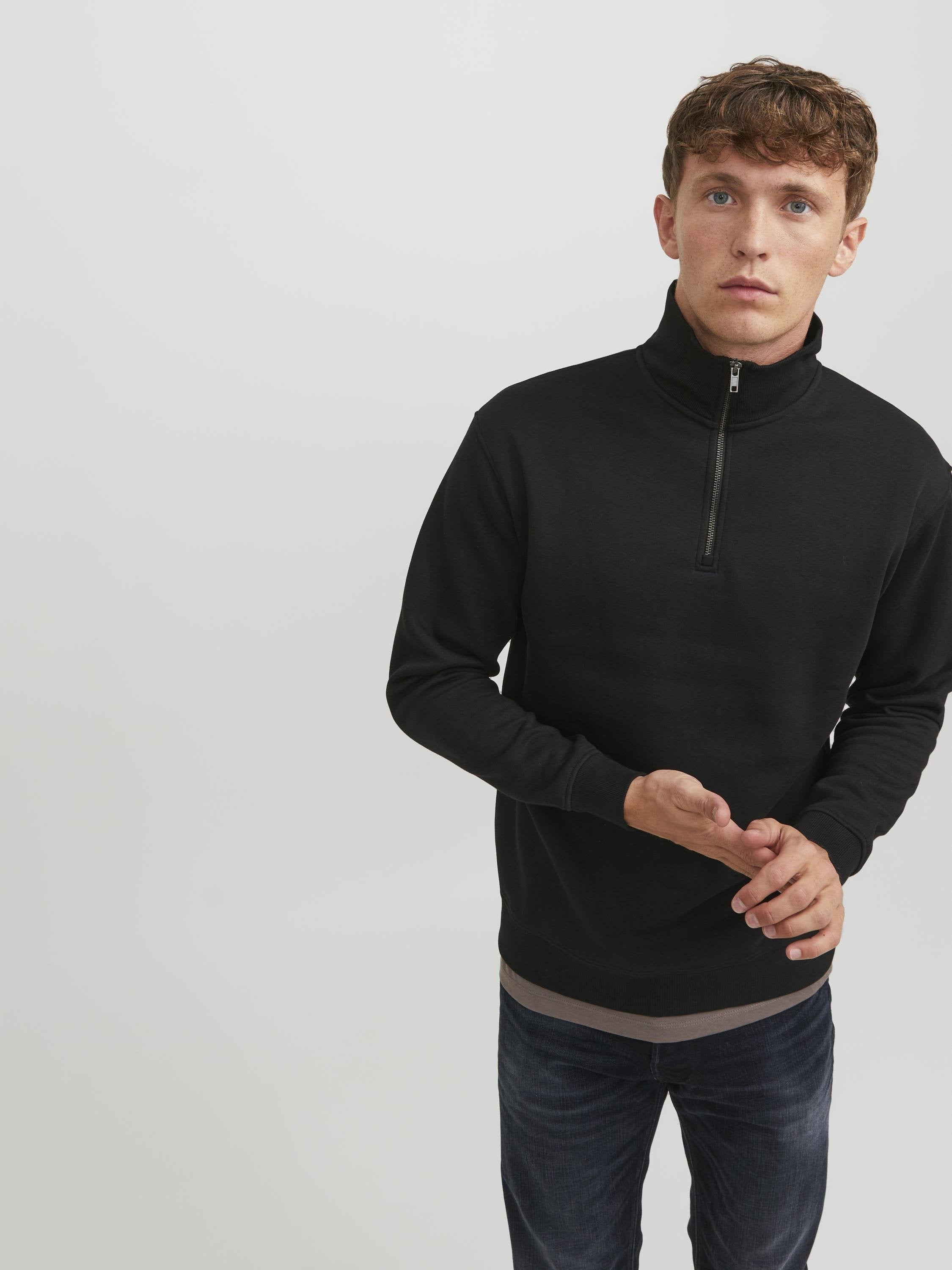 Half zip Plain Half zip - Sweatshirt - black