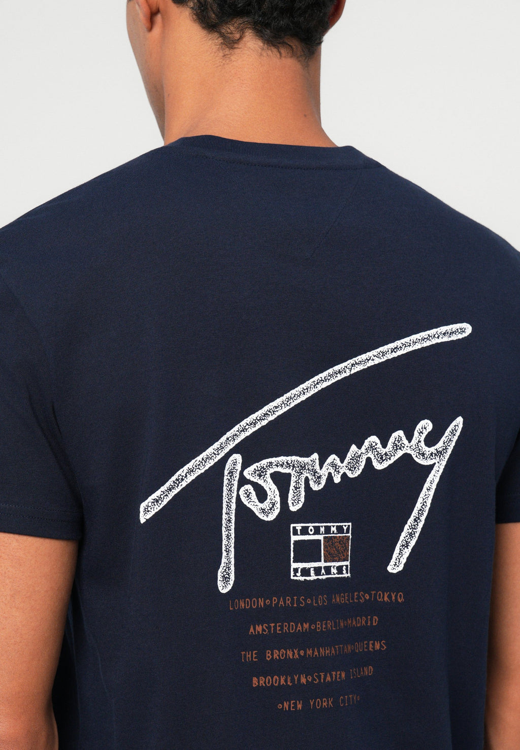 T-SHIRT RAS-DU-COU LOGO AU DOS SIGNATURE - T-shirt imprimé - bleu marine nuit