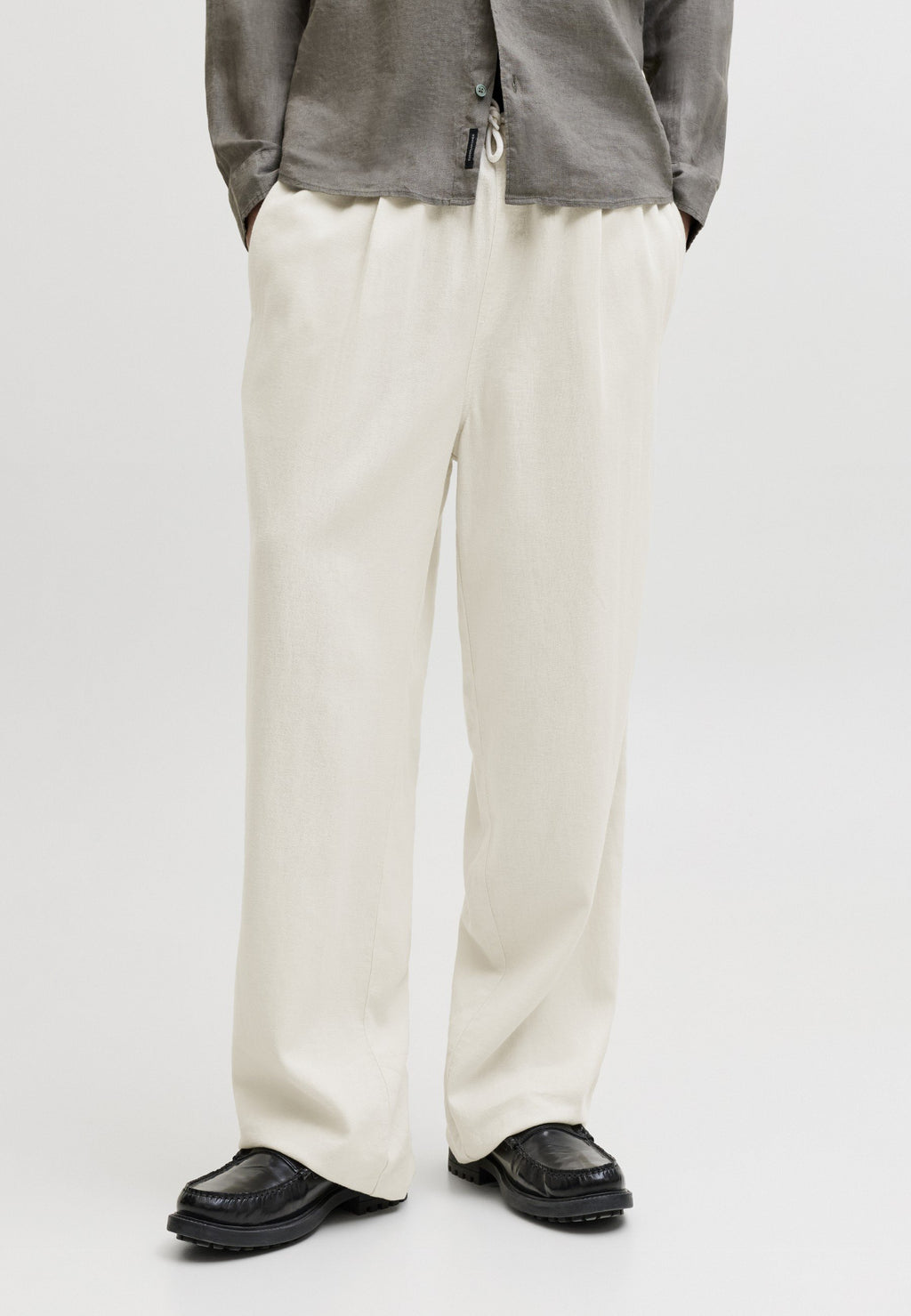Joggers Wide Leg Fit - Trousers - cloud dancer