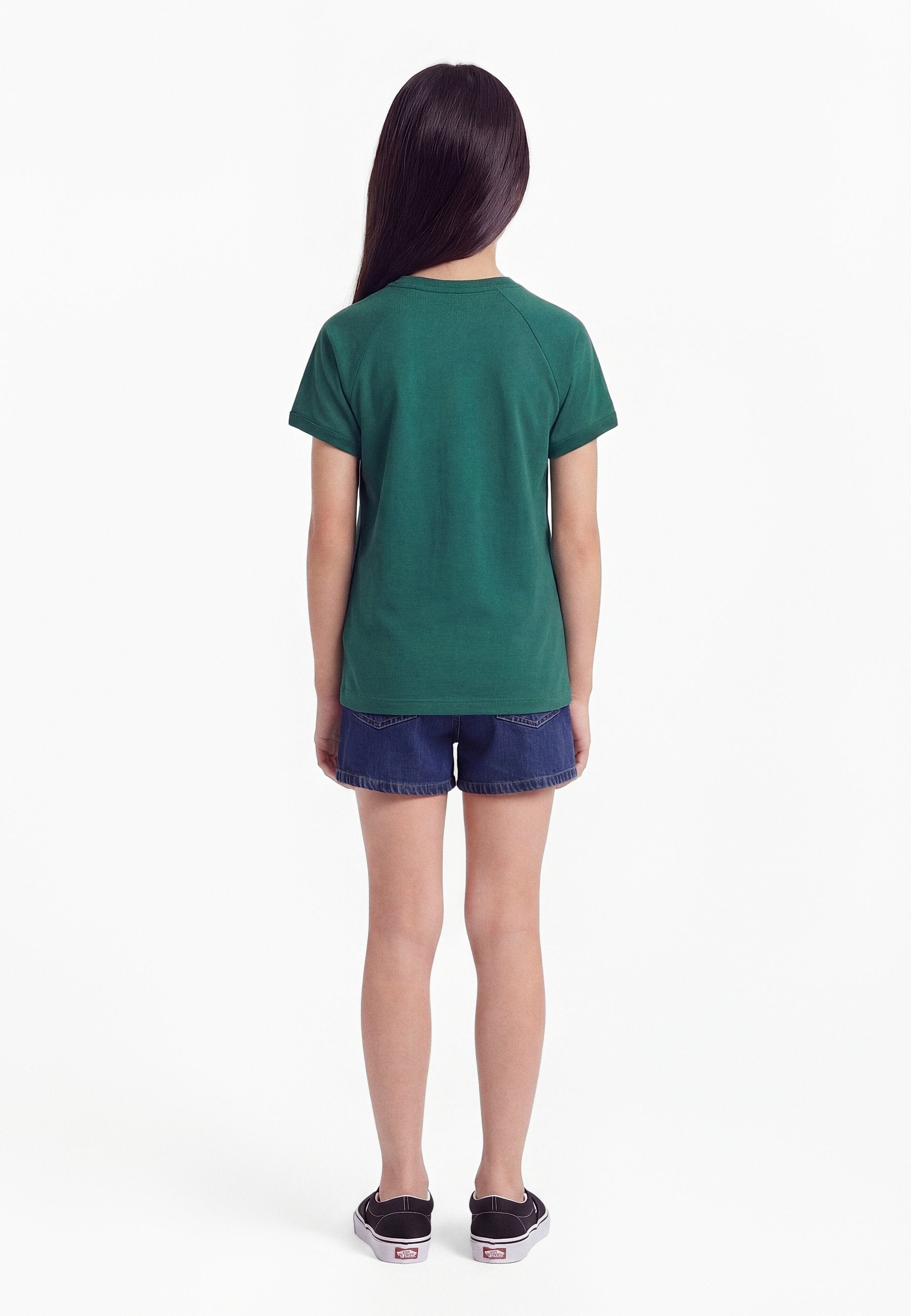 3 STRIPE TEE UNISEX - Print T-shirt - team dark green/white