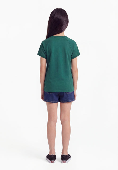 3 STRIPE TEE UNISEX - Baskılı Tişört - team dark green/white