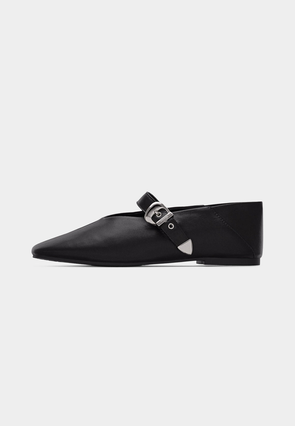 Ankle strap ballet pumps - black