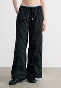 REPEAT LOGO TAPE WIDE LEG JOGGERS - Tracksuit bottoms - black