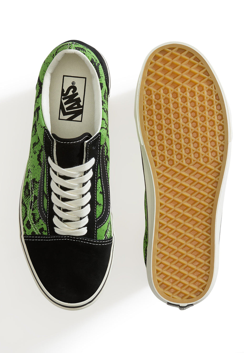 OLD SKOOL UNISEX - Skate shoes - black/lime