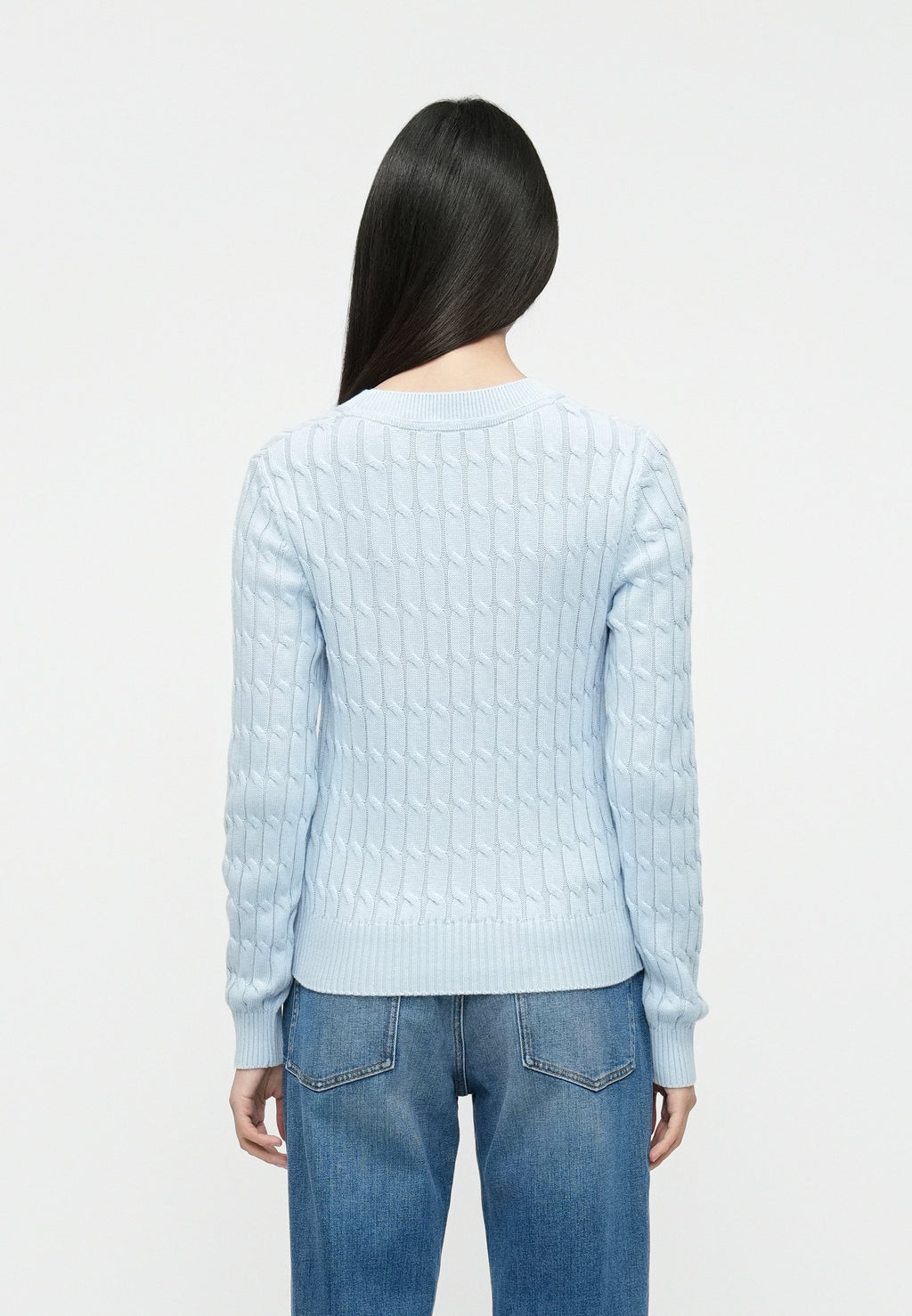 CABLE KNIT CREW NECK JUMPER - Jumper - breezy blue
