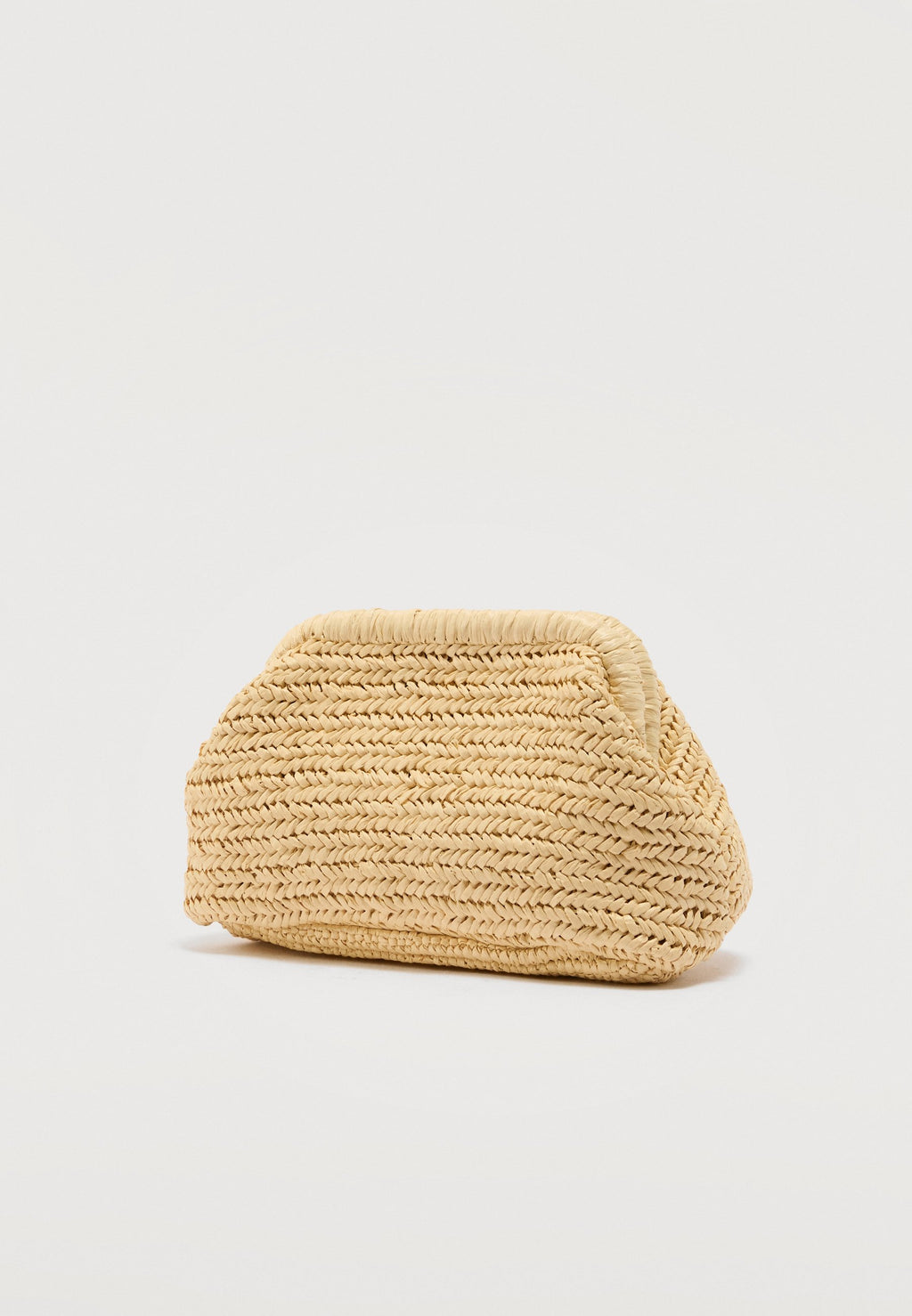 POCHETTE LOGO TEXTURÉE RAFFIA - Pochette - beige