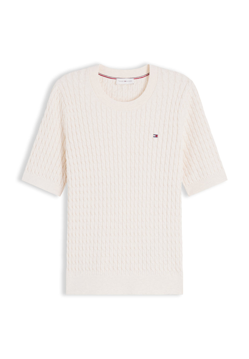 CABLE FINE - Basic T-shirt - heather ivory petal