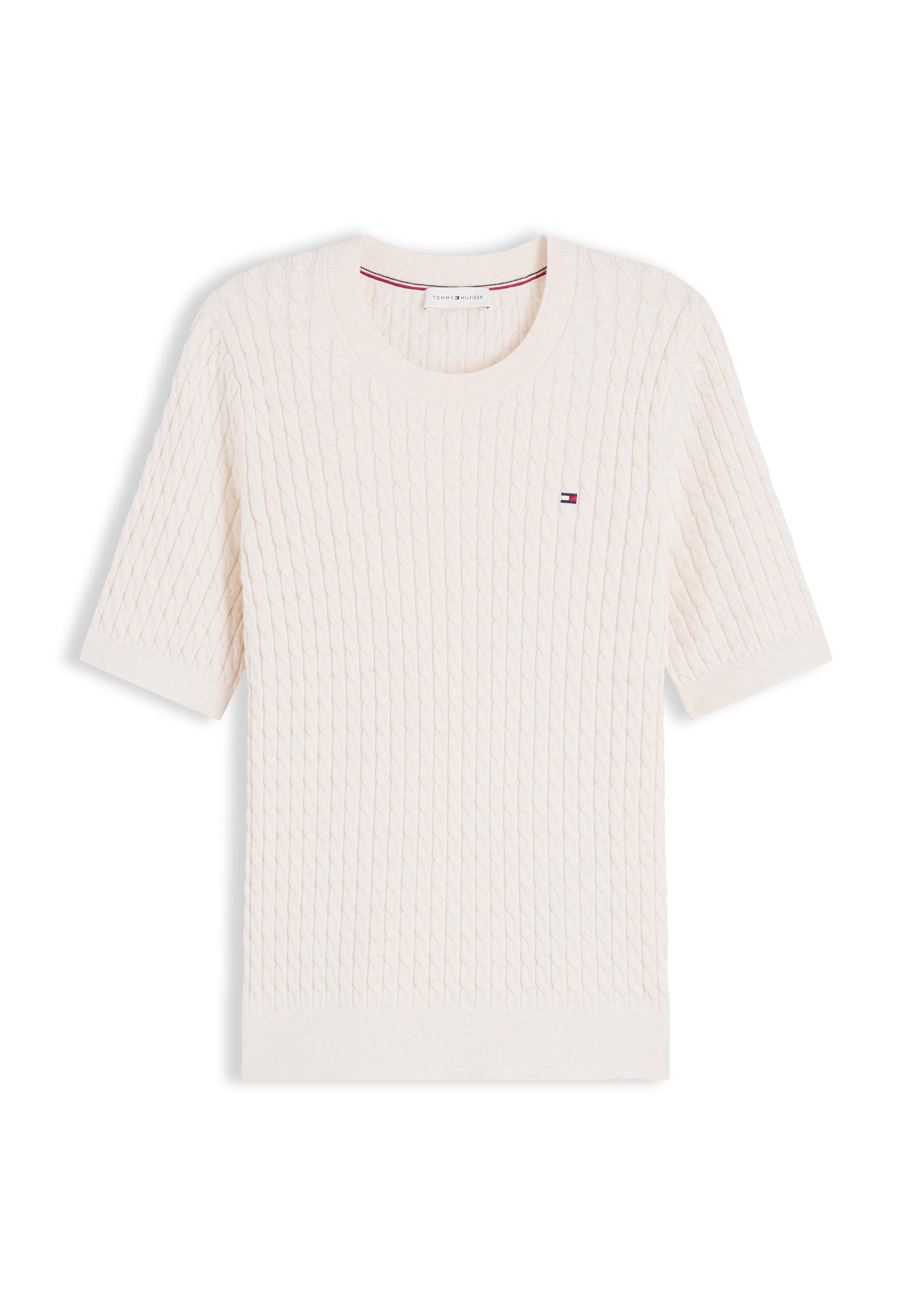 CABLE FINE - Basic T-shirt - heather ivory petal