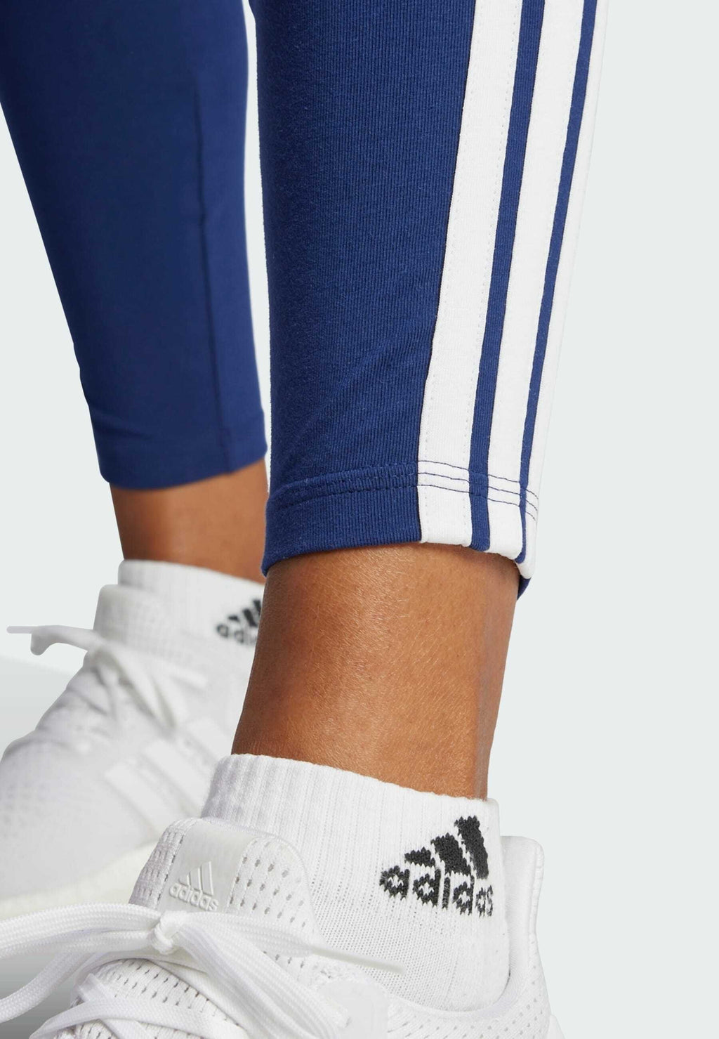 ESSENTIALS 3 STRIPES - Leggings - dark blue white
