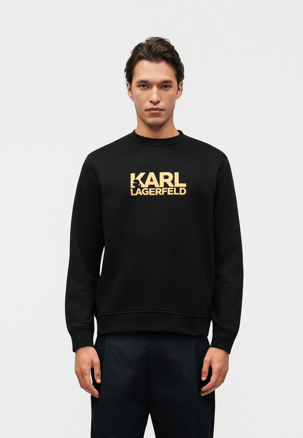 CREW NECK - Sweatshirt - black/gold-coloured