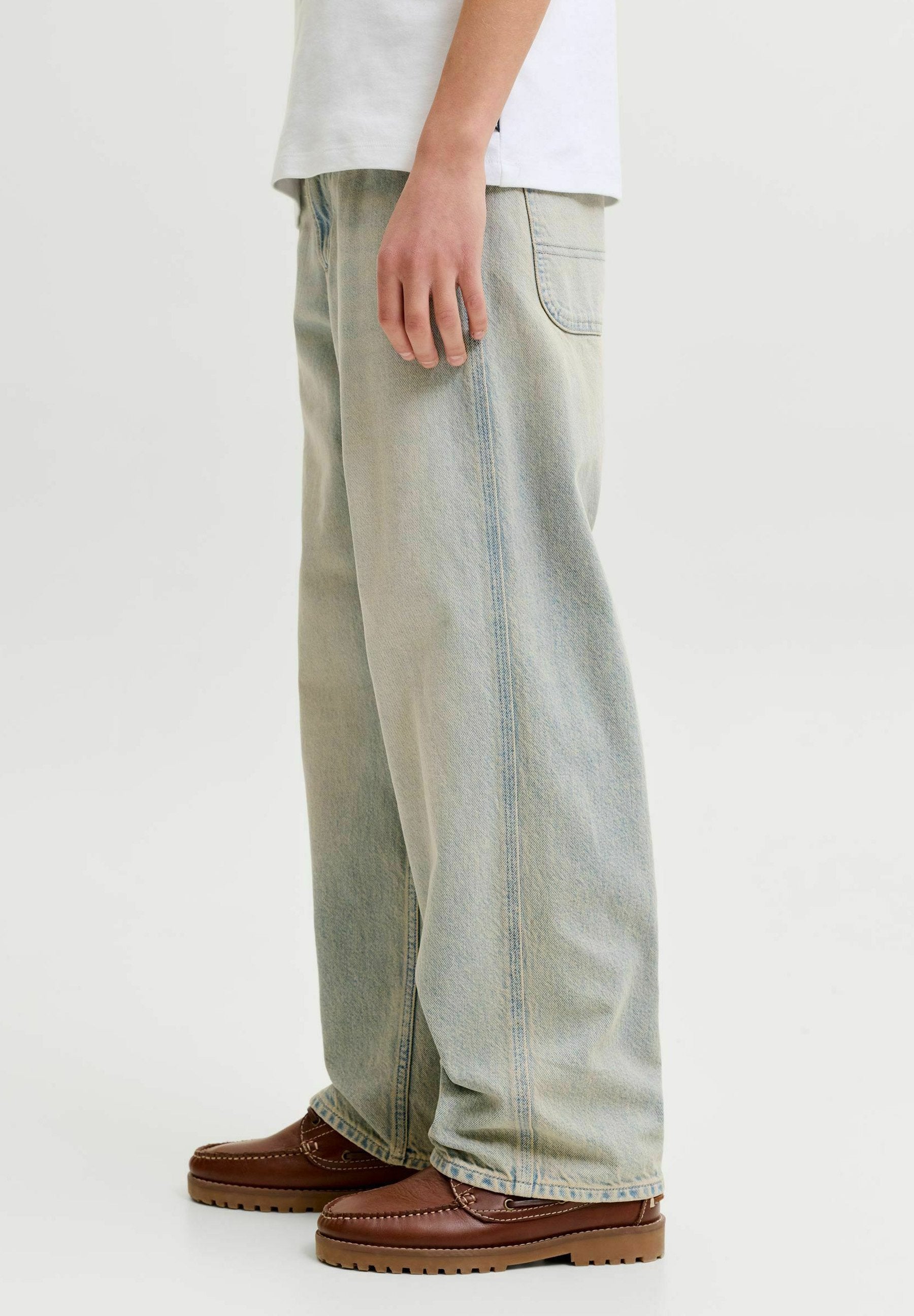 gy fit JJIALEX JJNORREBRO SQ 502 JNR Junior - Straight leg jeans - light blue denim