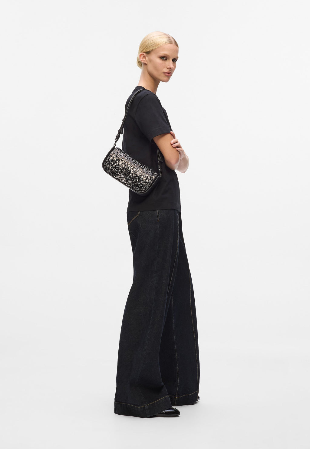SIGNATURE  - Handbag - herringbone sequins