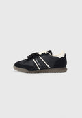 LEATHER LOW PROFILE SERRATED TRAINERS - Trainers - black