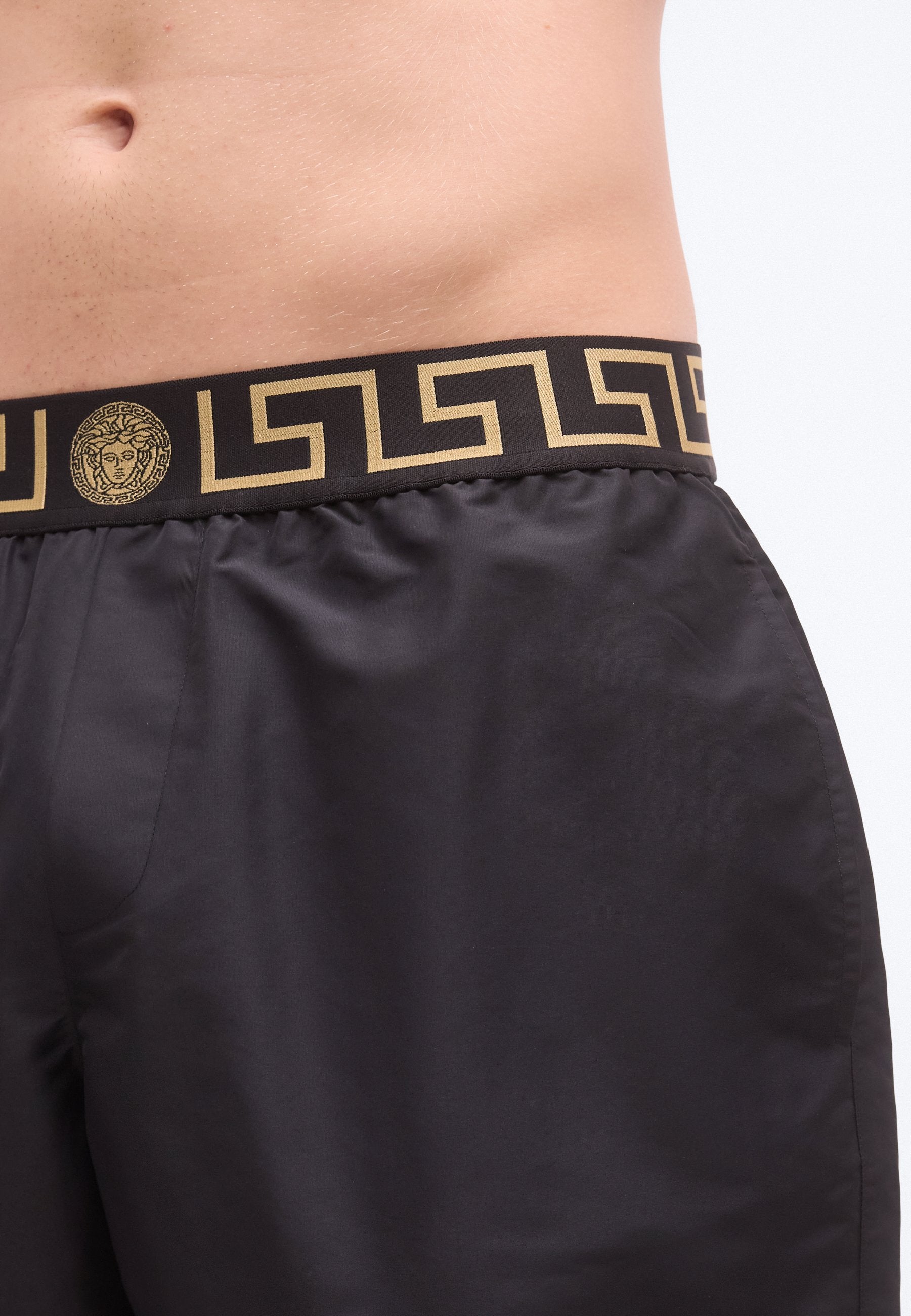 SWIM LONG NEW LOGO - Swimming shorts - black/gold-coloured