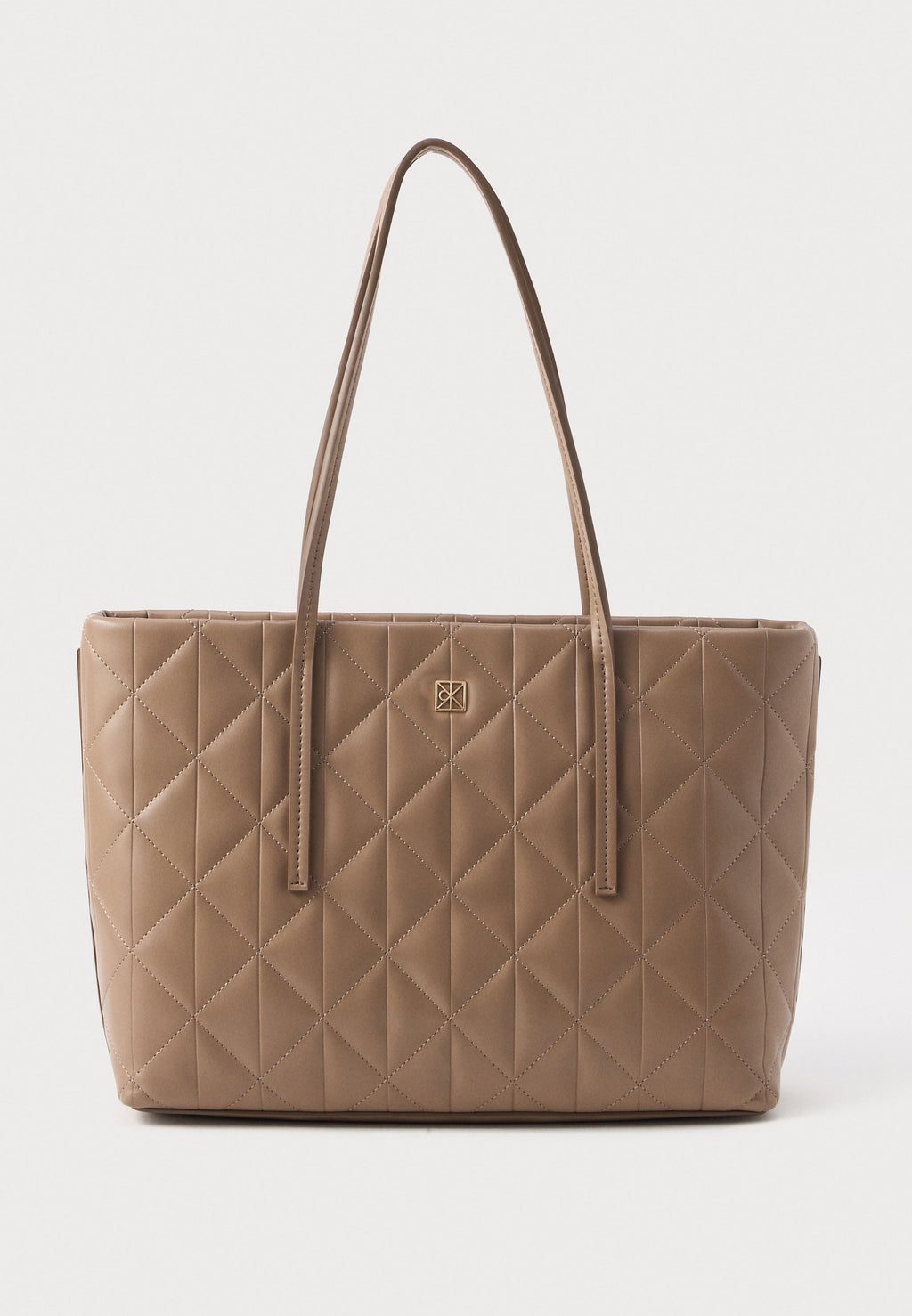 QUILTED SMALL TOTE - Handbag - desert taupe