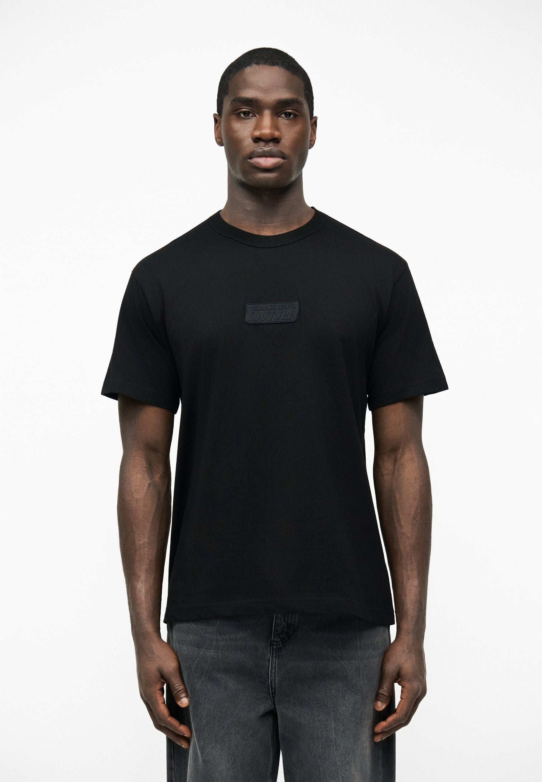PATCH SQUARE - Basic T-shirt - black