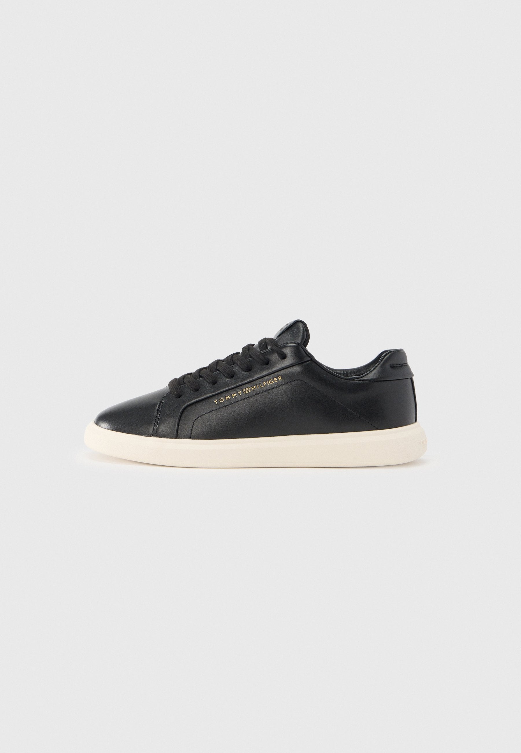 LIGHTWEIGHT LEATHER CUPSOLE COURT TRAINERS - Trainers - black