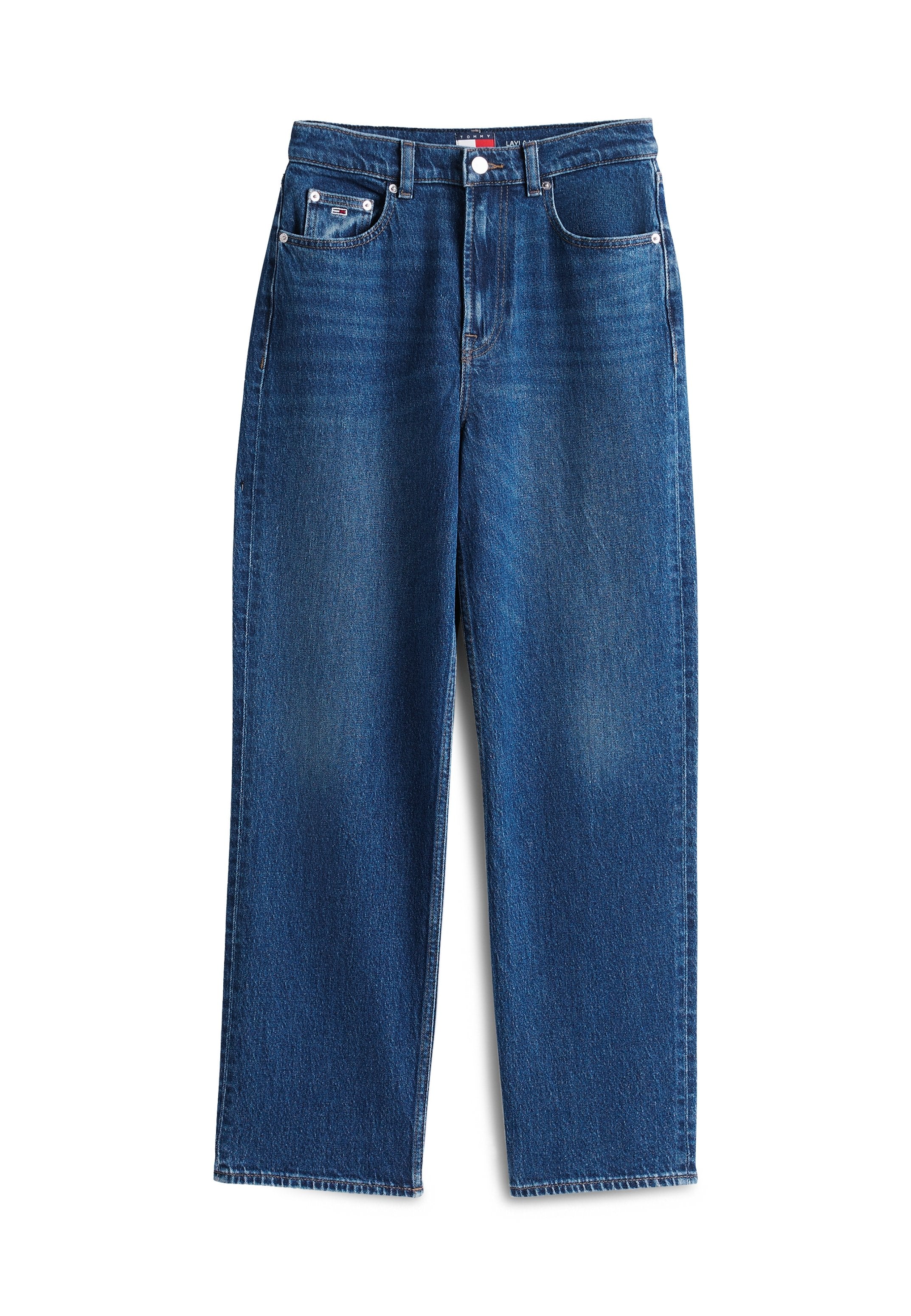 YÜKSEK BEL SLİM DÜZ PAÇA JEAN - Düz paça jean - koyu denim