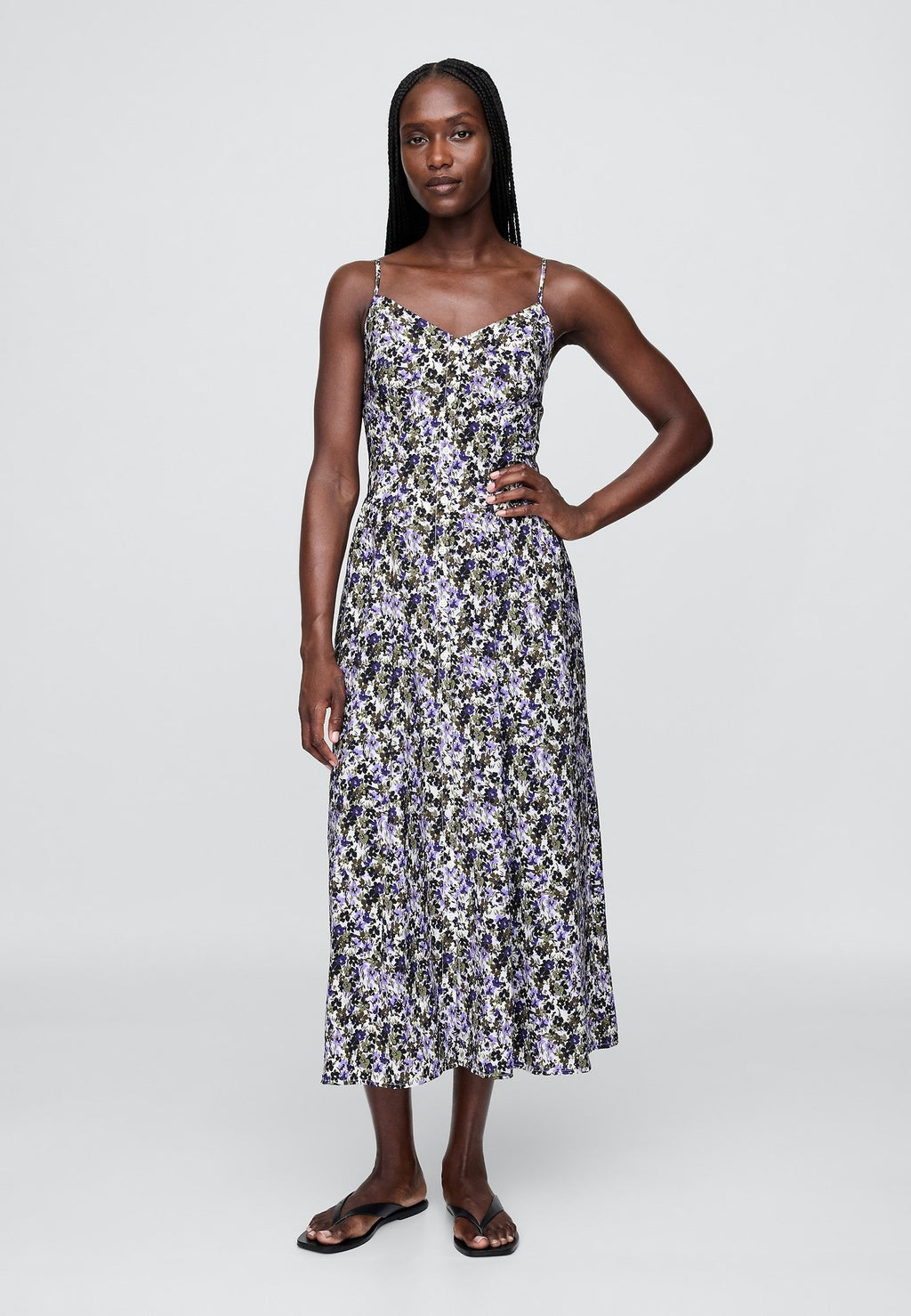 V NECK SHIRRED MAXI - Day dress - purple