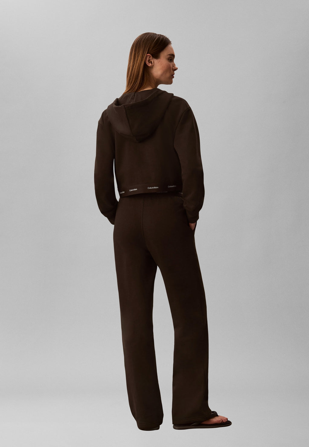 LOGO WAISTBAND TRACK PANT - Tracksuit bottoms - dark coffee
