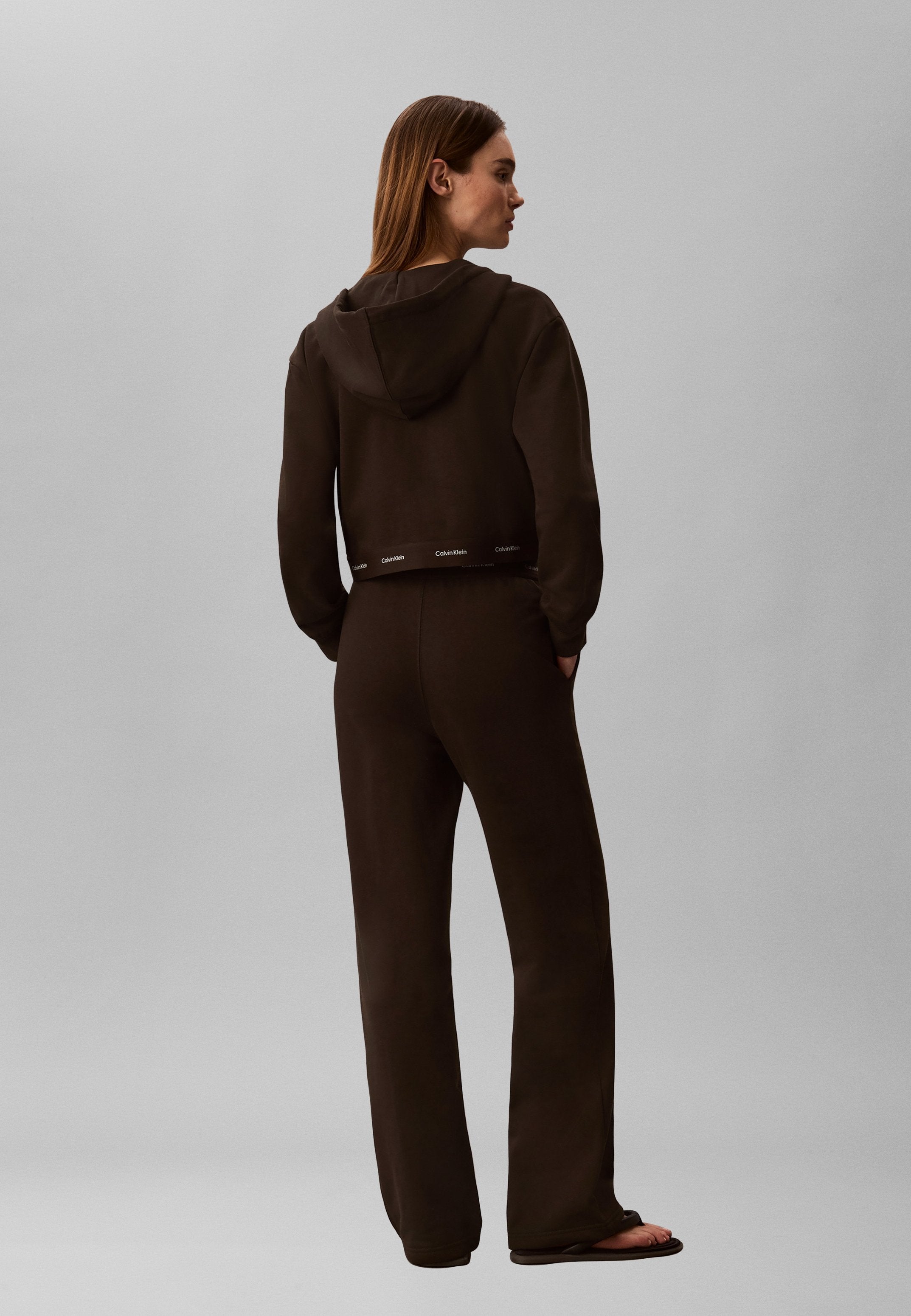 LOGO WAISTBAND TRACK PANT - Tracksuit bottoms - dark coffee