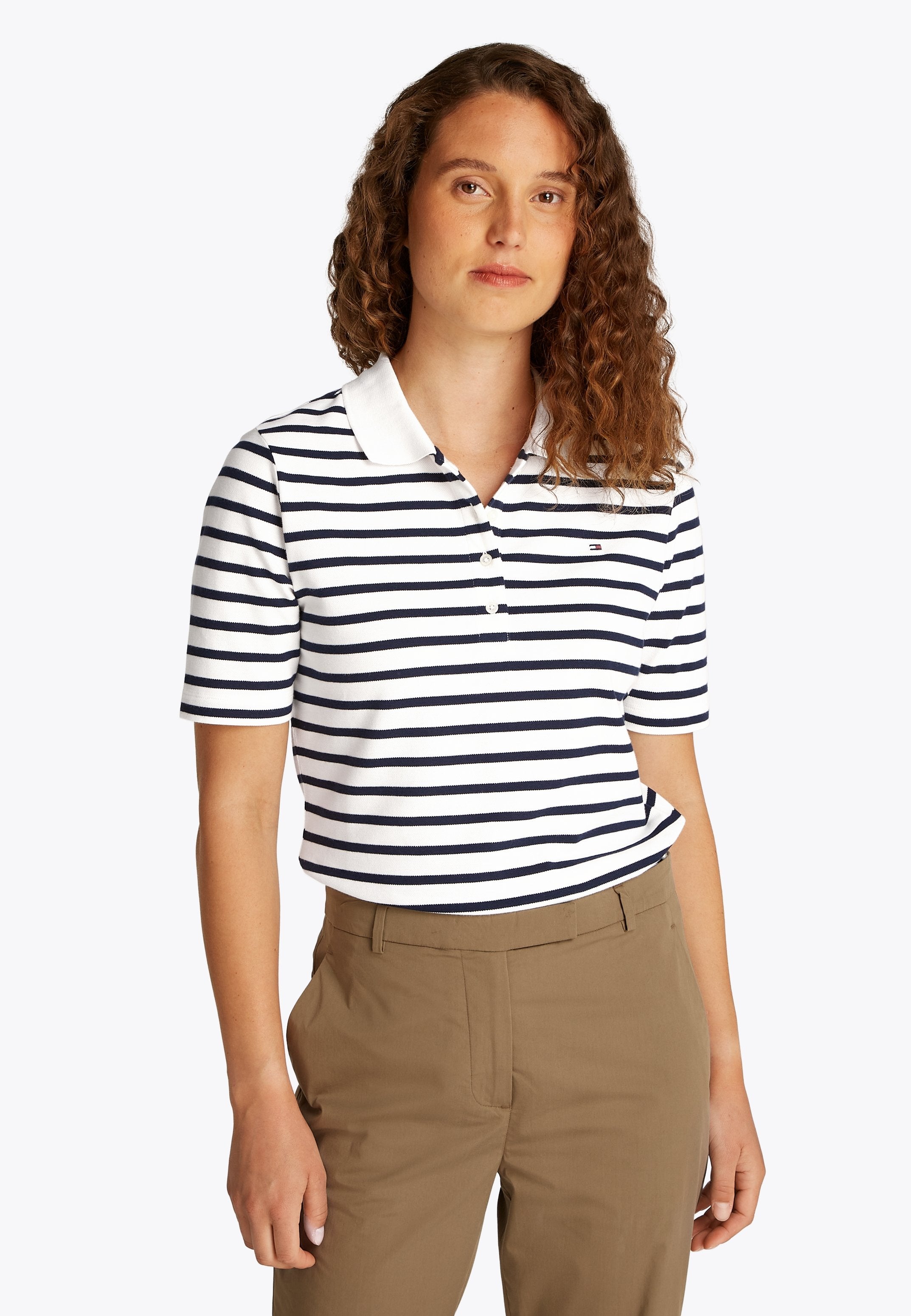 Polo shirt - breton ecru/dark night navy stp