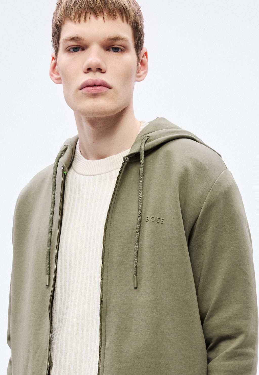 SAGGY - Zip-up sweatshirt - dark beige